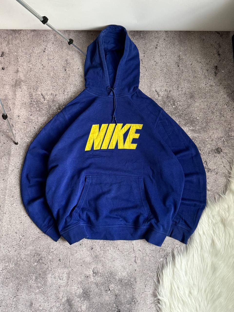 Nike Vintage Nike Y2K swoosh oversized blue hoodie Size US XL / EU 56 / 4 - 1 Thumbnail