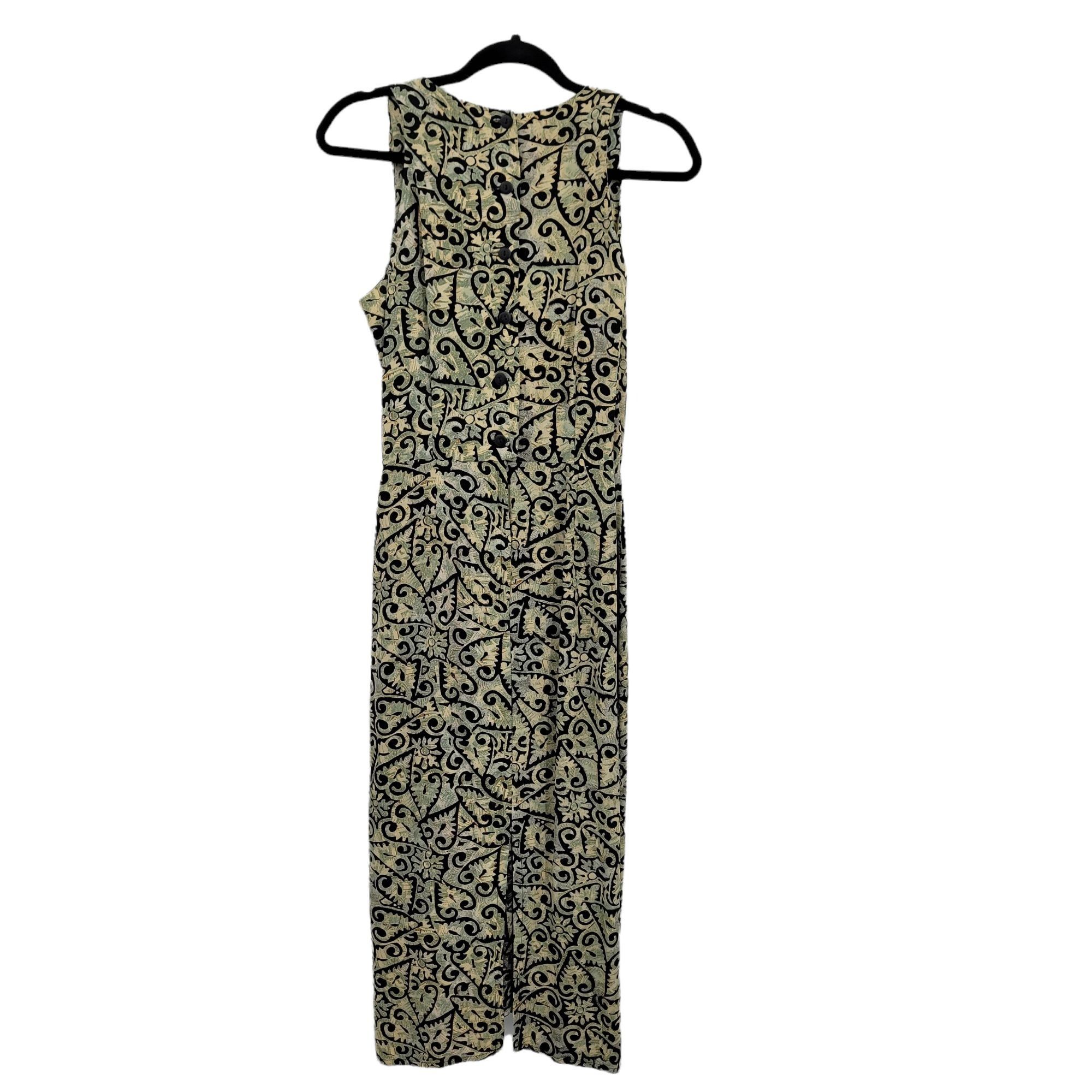 Vintage Vtg 80's Pinafore Midi Dress Sz S Green Sleeveless V-neck Mo Size S / US 4 / IT 40 - 10 Thumbnail