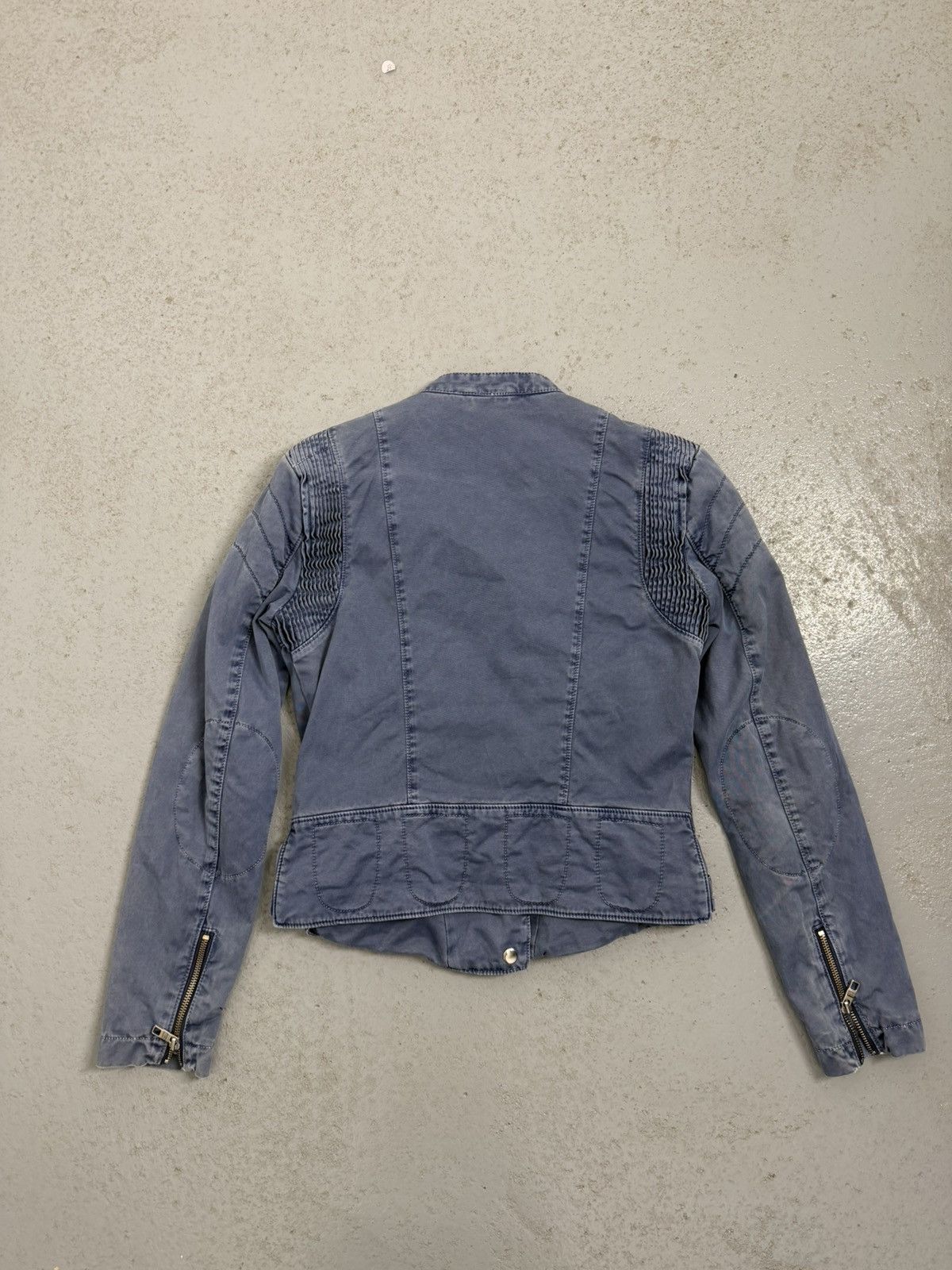 CLOSED Closed Washed Biker Multi-zip Side Zip Jacket Size S / US 4 / IT 40 - 14 Thumbnail