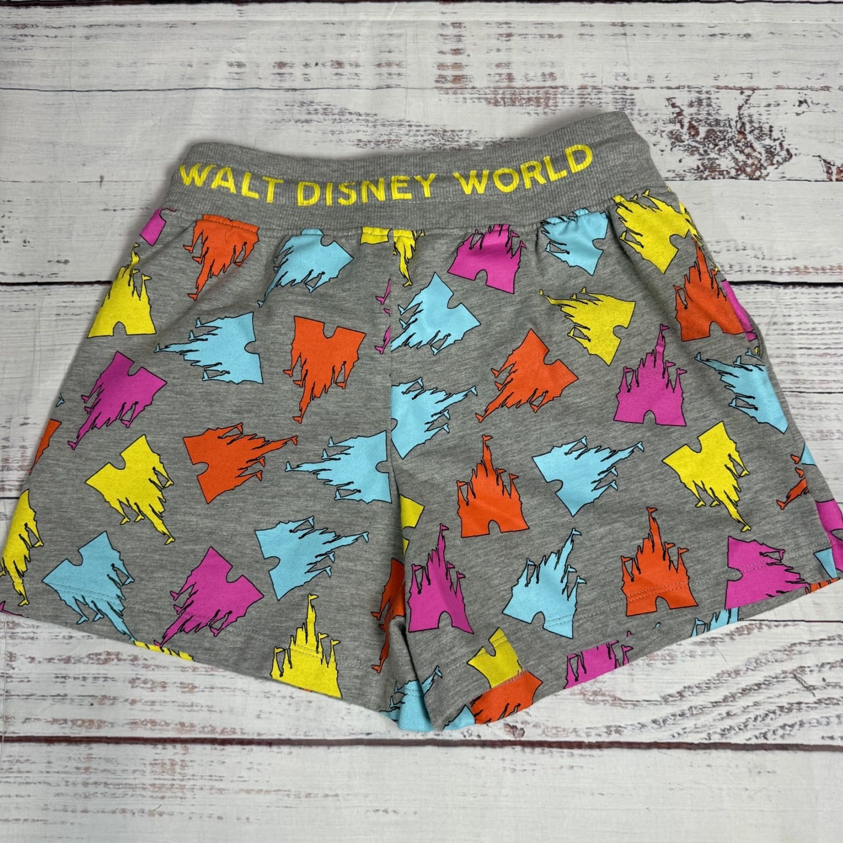 Disney Disney Sweat Shorts Gray Multicolor Drawstring Women S Pull On Size 28" / US 6 / IT 42 - 6 Thumbnail