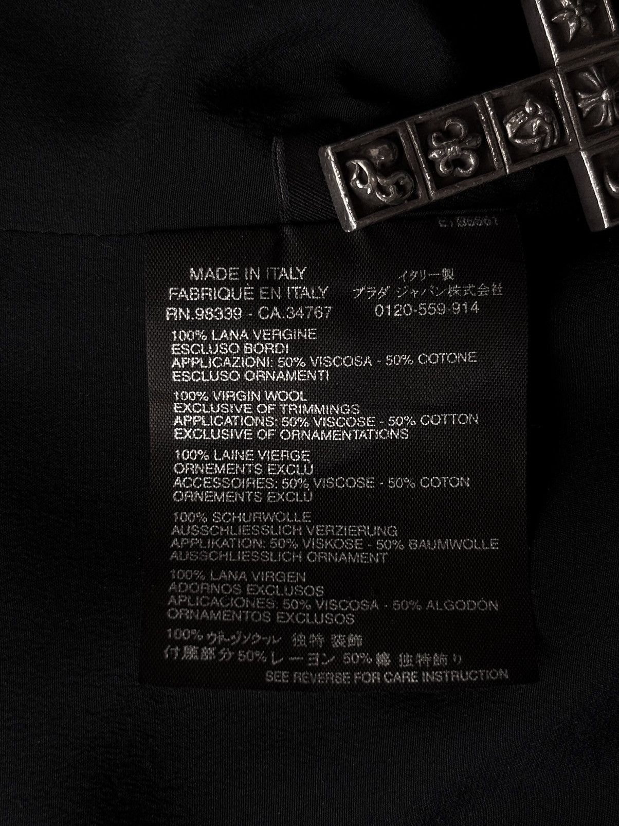 Prada Prada Black Jewel Embellished Cropped Wool Jacket Size M / US 6-8 / IT 42-44 - 14 Thumbnail