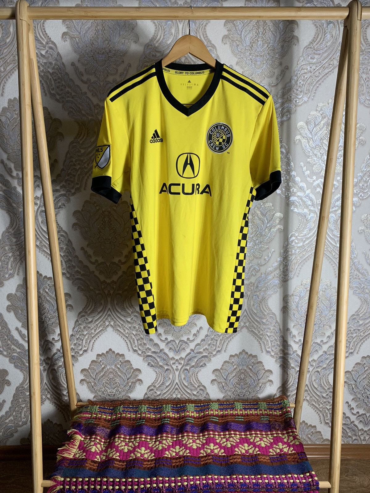 Pre-owned Adidas X Soccer Jersey Vintage Adidas Fc Columbus Crew Sc Mls Soccer Jersey Y2k 90's In Yellow