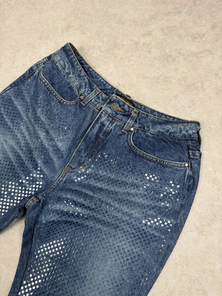 Roberto Cavalli 2000s Roberto Cavalli Shiny Blue Denim Jeans Size US 31 - 5 Thumbnail