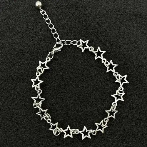 Jewelry Y2K Silver Star Bracelet, Men's
