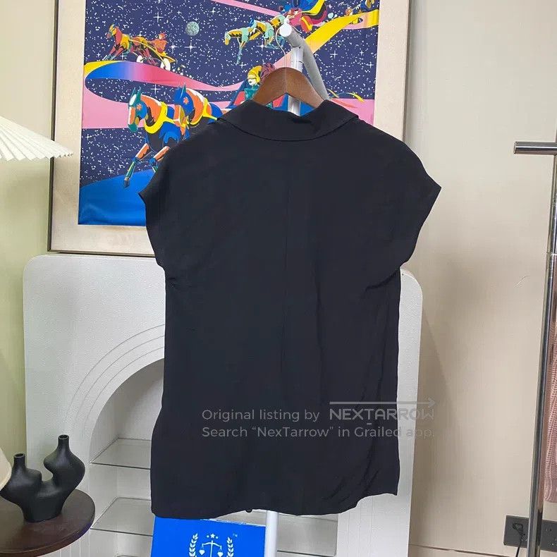 Hermes Hermes Black mulberry silk short-sleeved shirt Size XS / US 0-2 / IT 36-38 - 2 Thumbnail