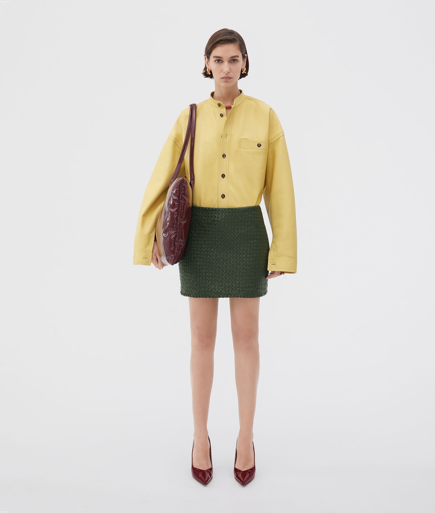 Bottega Veneta o1n1vont0425 Smooth Nappa Shirt in Butter Size M / US 6-8 / IT 42-44 - 2 Thumbnail