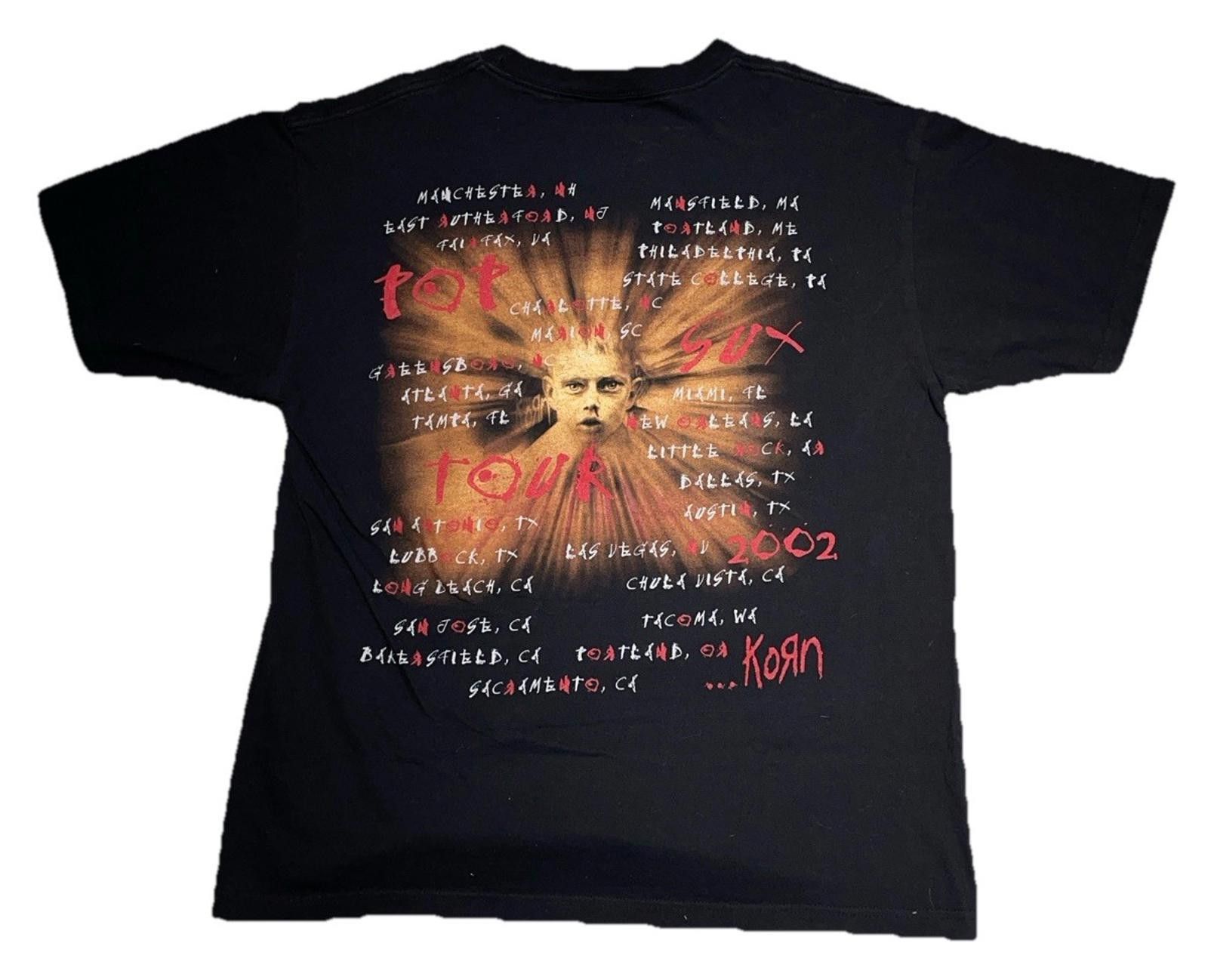 Designer Vintage Korn 2002 Pop Sux Tour Band T-Shirt Large Size US L / EU 52-54 / 3 - 7 Thumbnail