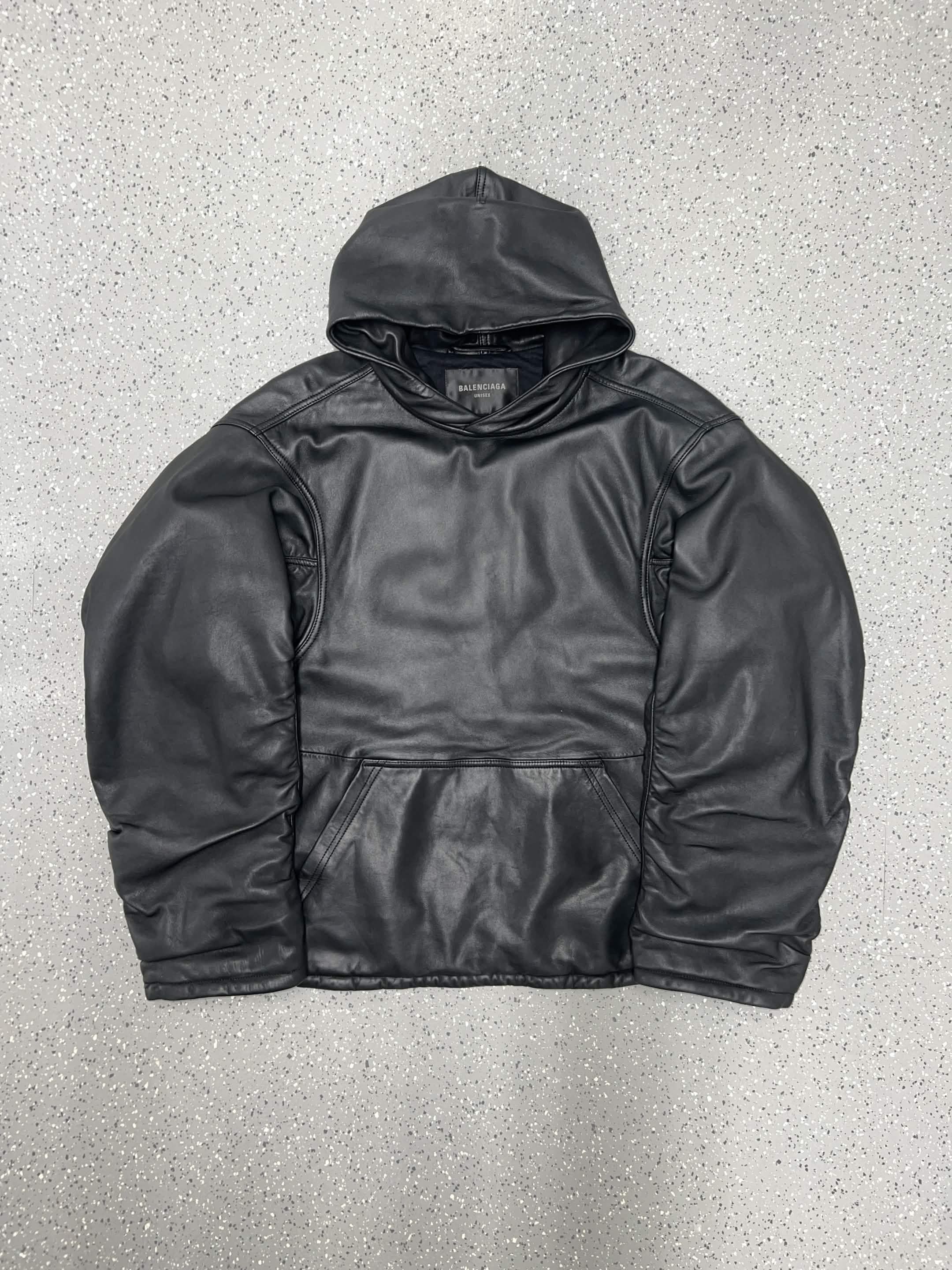 Balenciaga Balenciaga All Lamb Leather Hoodie | Grailed