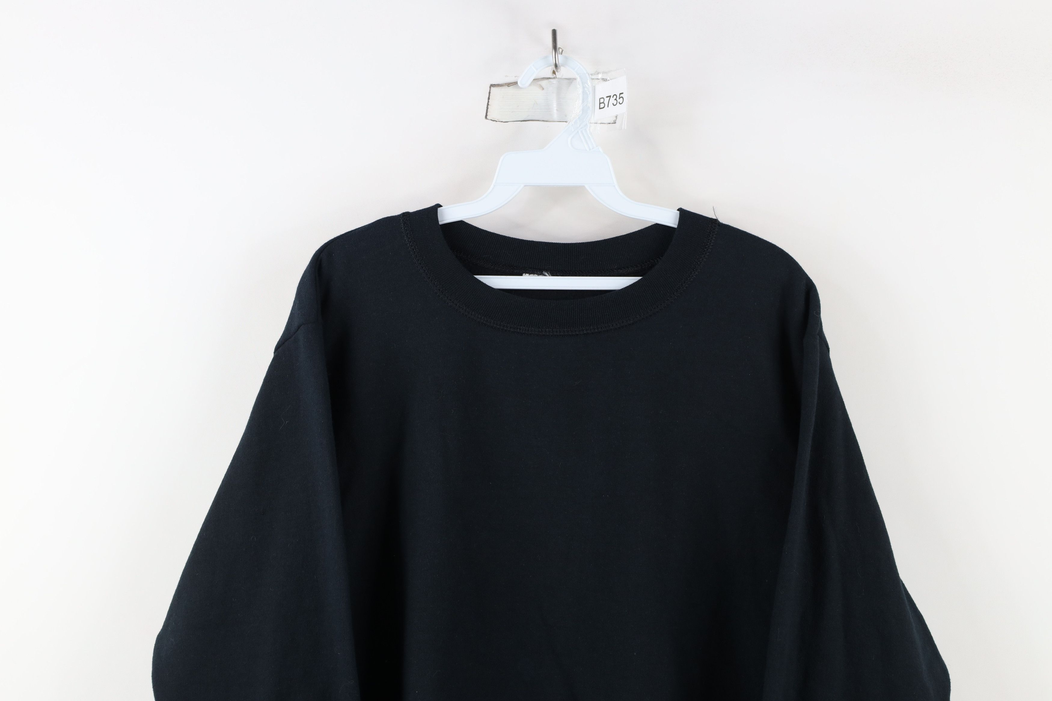 Vintage Vintage 90s Streetwear Faded Blank Crewneck Sweatshirt Black Size US L / EU 52-54 / 3 - 2 Thumbnail