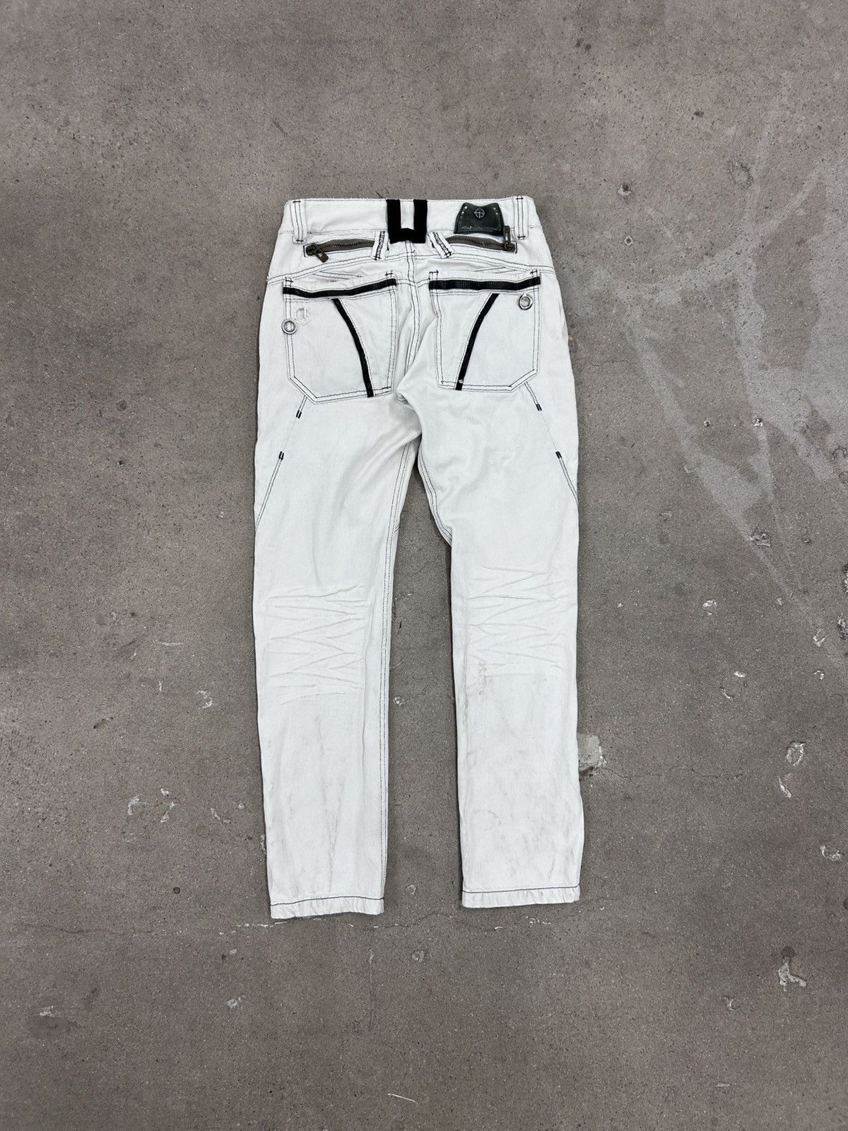 Other Vintage Crazy Hedi Slimane Style Biker Motorcycle Jeans Size US 30 / EU 46 - 2 Thumbnail