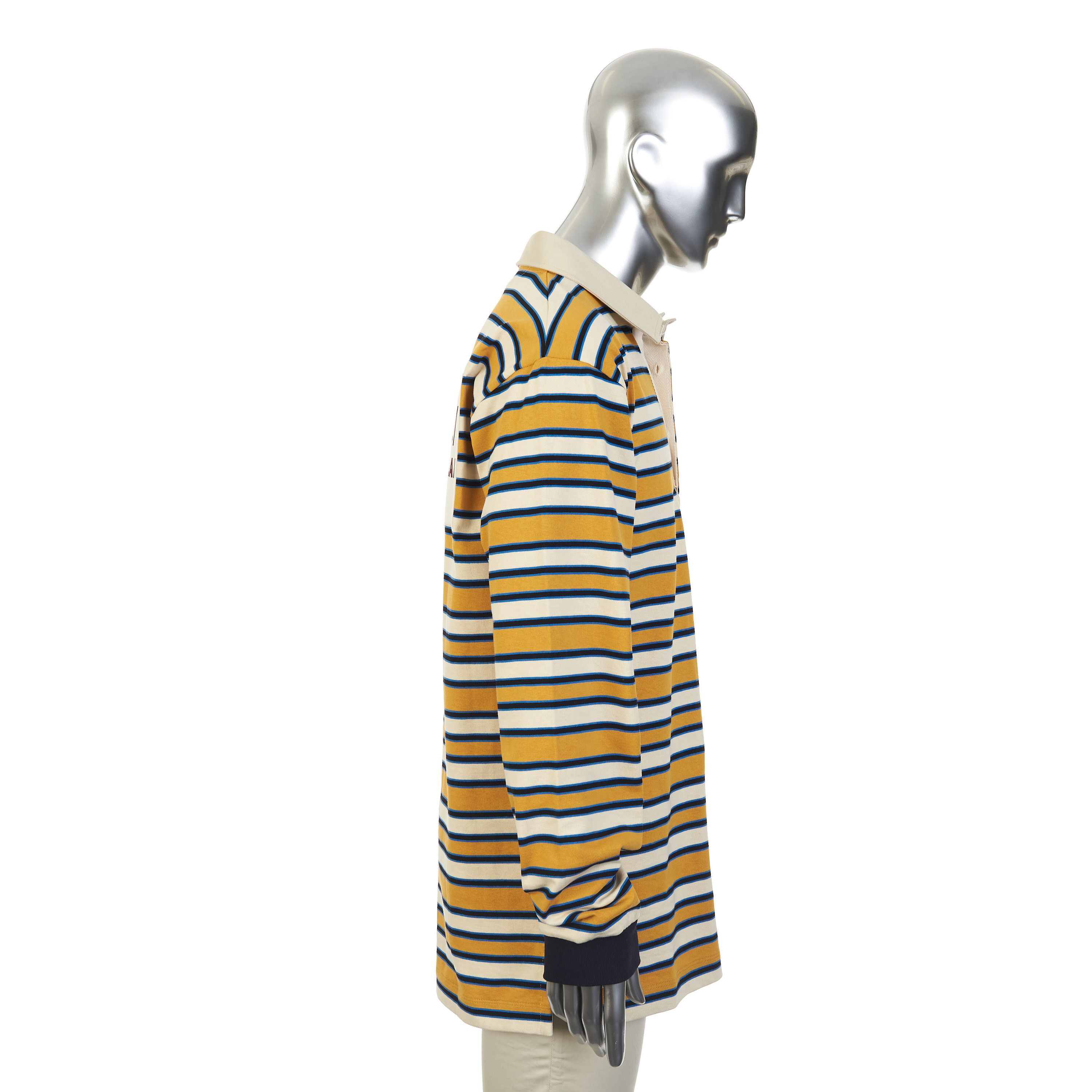 Gucci Striped Polo Shirt In Heavy Cotton With Cities Embroidery Size US S / EU 44-46 / 1 - 9 Thumbnail