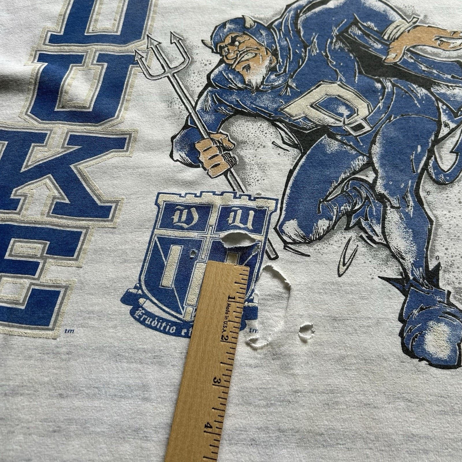 NCAA Vintage Duke University Blue Devils T-Shirt XXL 90s NCAA Size US XXL / EU 58 / 5 - 5 Thumbnail