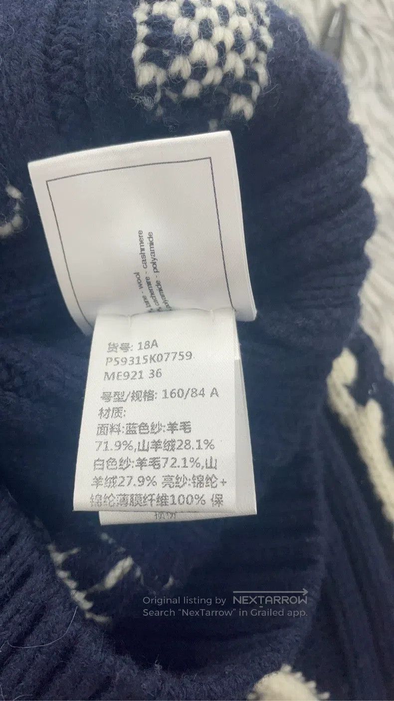 Chanel Chanel High collar blue and white wool knitwear sweater Size XS / US 0-2 / IT 36-38 - 5 Thumbnail