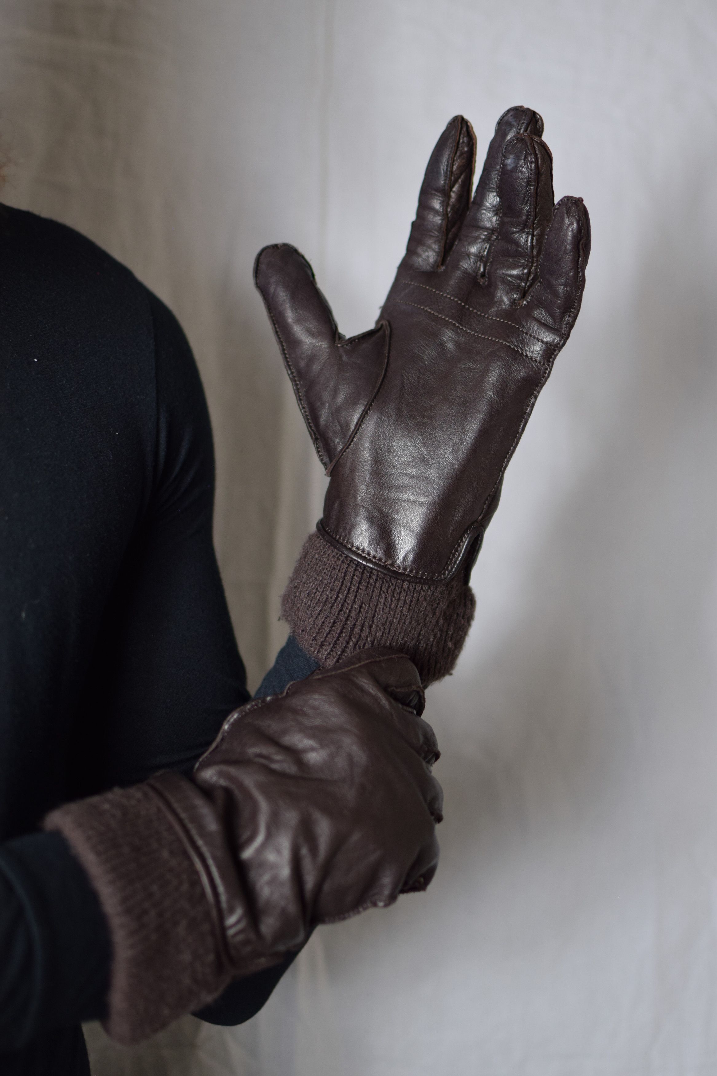 Yohji Yamamoto Y's for Men Leather Gloves - MB-W01-728 Size ONE SIZE - 4 Thumbnail