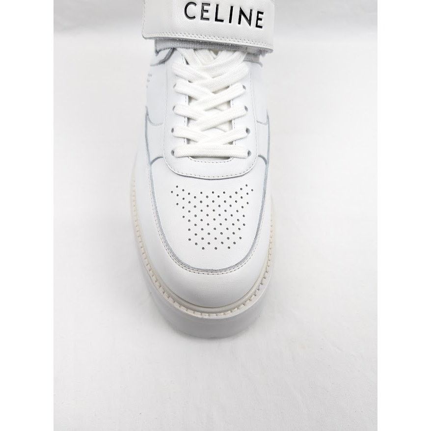 Celine o1rshd1 Calfskin High Sneaker W/ Scratch in Optic White Size US 11 / EU 44 - 6 Thumbnail