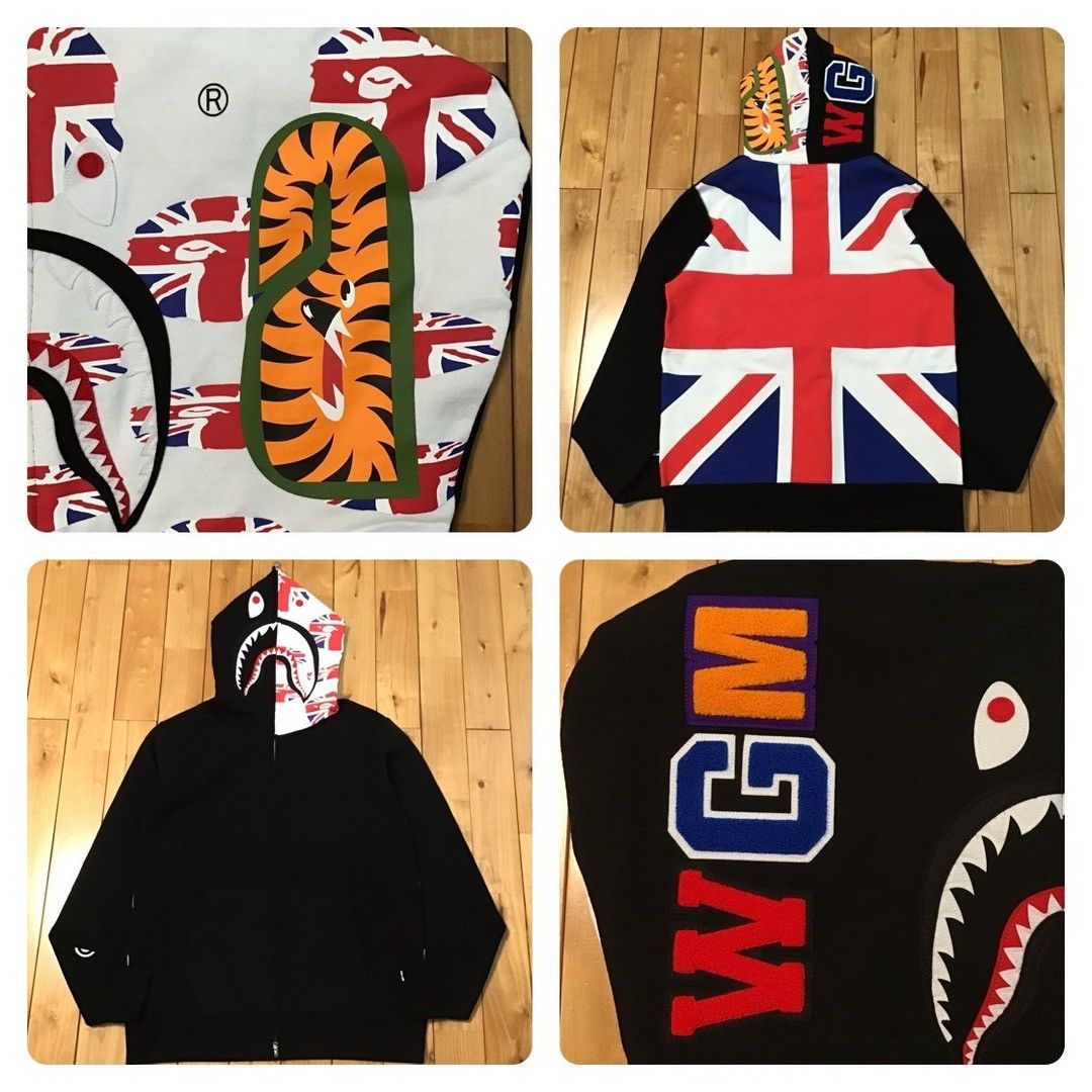 Bape Bape X Selfridges Union Jack Shark Hoodie | Grailed