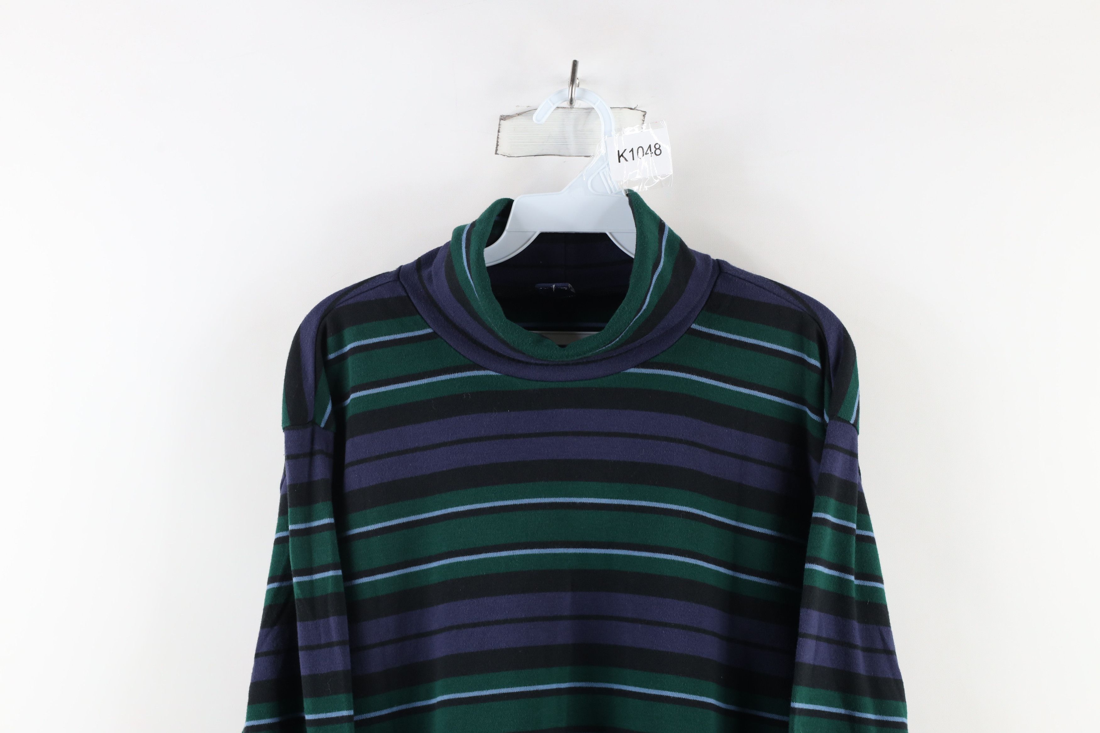 Lands' End × Vintage Vintage 90s Lands End Block Long Sleeve Turtleneck T-Shirt Size US XL / EU 56 / 4 - 2 Thumbnail