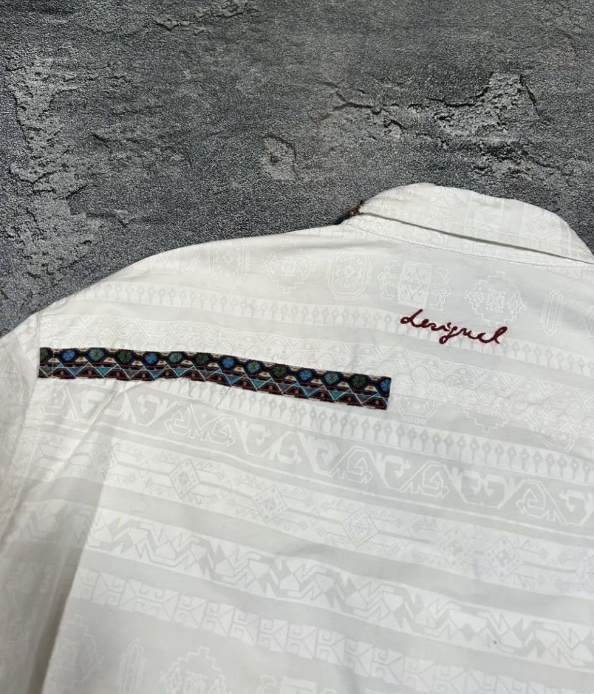 Desigual × Vintage Desigual Patterned White Button-Up Shirt Size US M / EU 48-50 / 2 - 4 Thumbnail