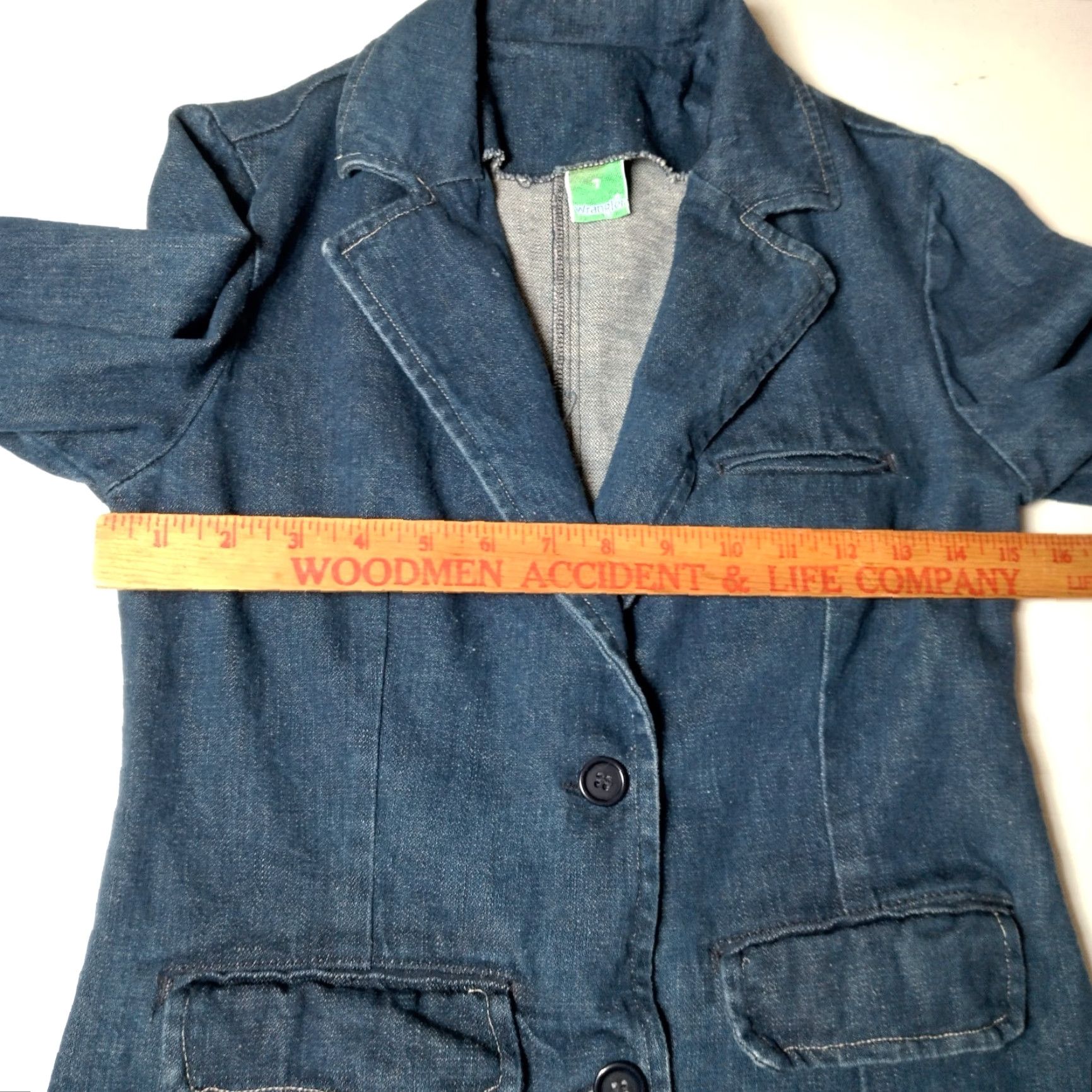 Wrangler VINTAGE Wrangler Denim Blazer Women 7 Blue Indigo Western Office Wear Jean Blazer Size 28" / US 6 / IT 42 - 3 Thumbnail