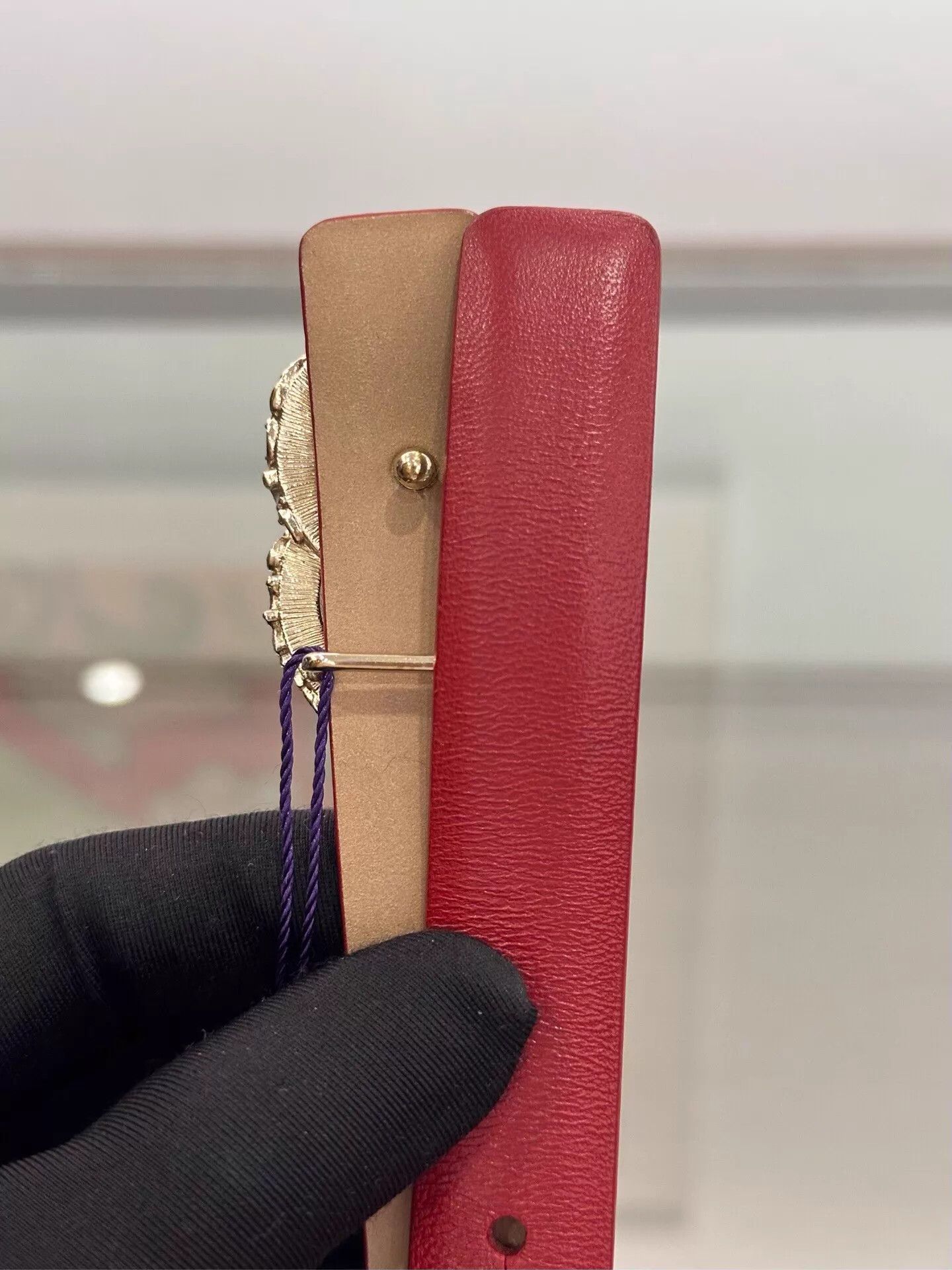Chanel Chanel 2cm Red & Brown CC Logo Belt Size 85 Size ONE SIZE - 5 Thumbnail
