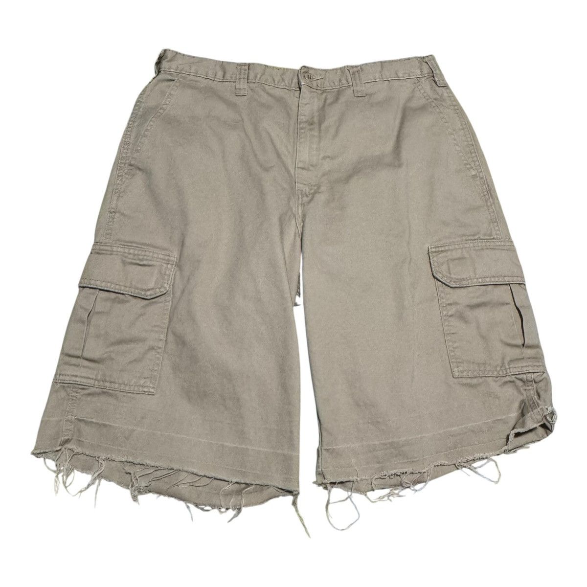 Dickies Dickies Tan/Khaki Cargo Distressed Frayed Shorts Men's 32.5 Size US 32 / EU 48 - 4 Thumbnail