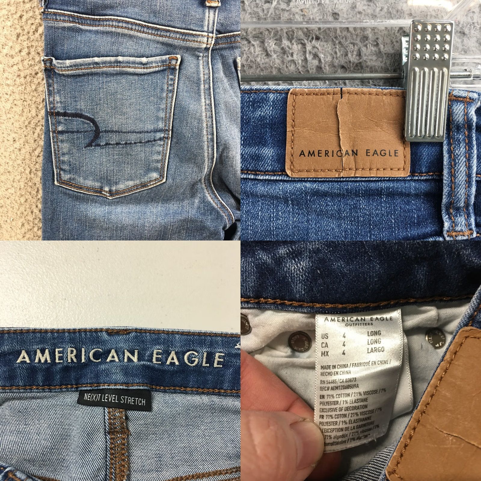 American Eagle Outfitters American Eagle Outfitters Jeans Womens 4 Long Blue Zip Skinny 5-Pocket Denim Slim Cotton Blend Stretch Modern 30 in Inseam Mens? Size 27" / US 4 / IT 40 - 10 Thumbnail
