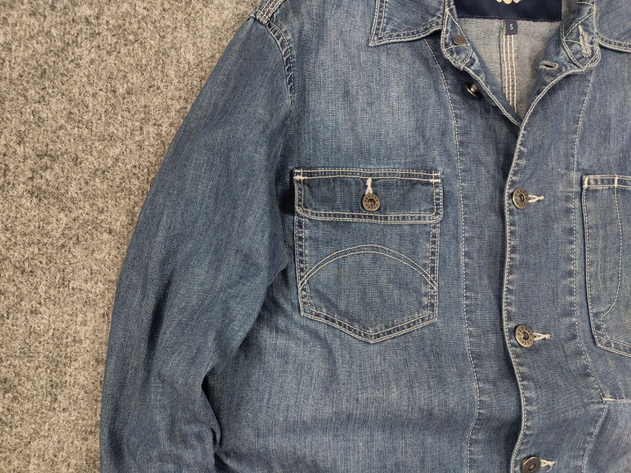 Pretty Green Vtg Pretty Green Design Work Overshirt Pocket Denim Jacket Size US M / EU 48-50 / 2 - 8 Thumbnail