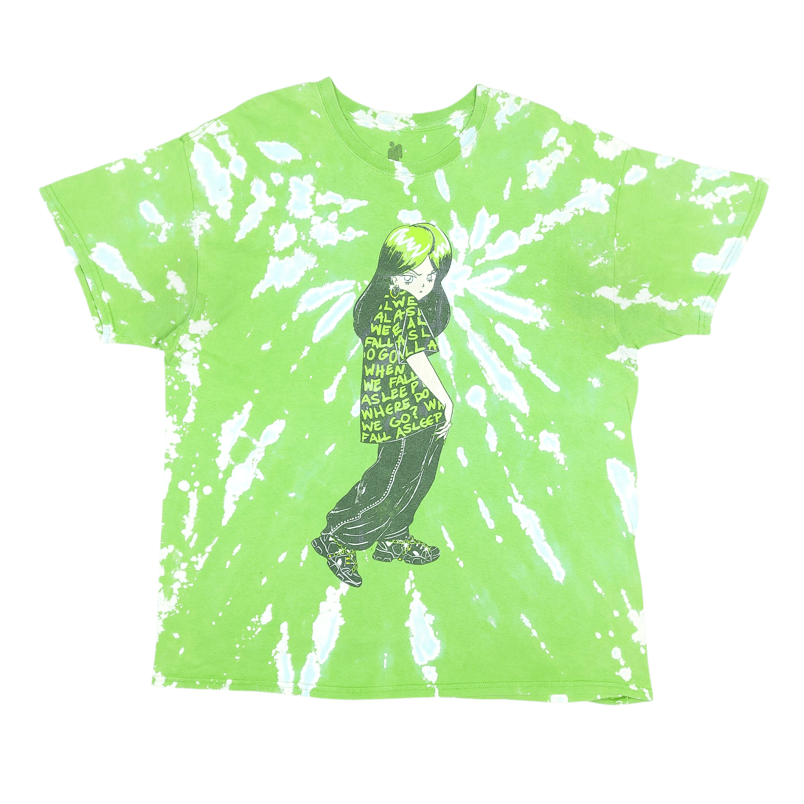 Billie Eilish Billie Elilish Bleach Dyed Official Green TEE Size US XL / EU 56 / 4 - 1 Thumbnail