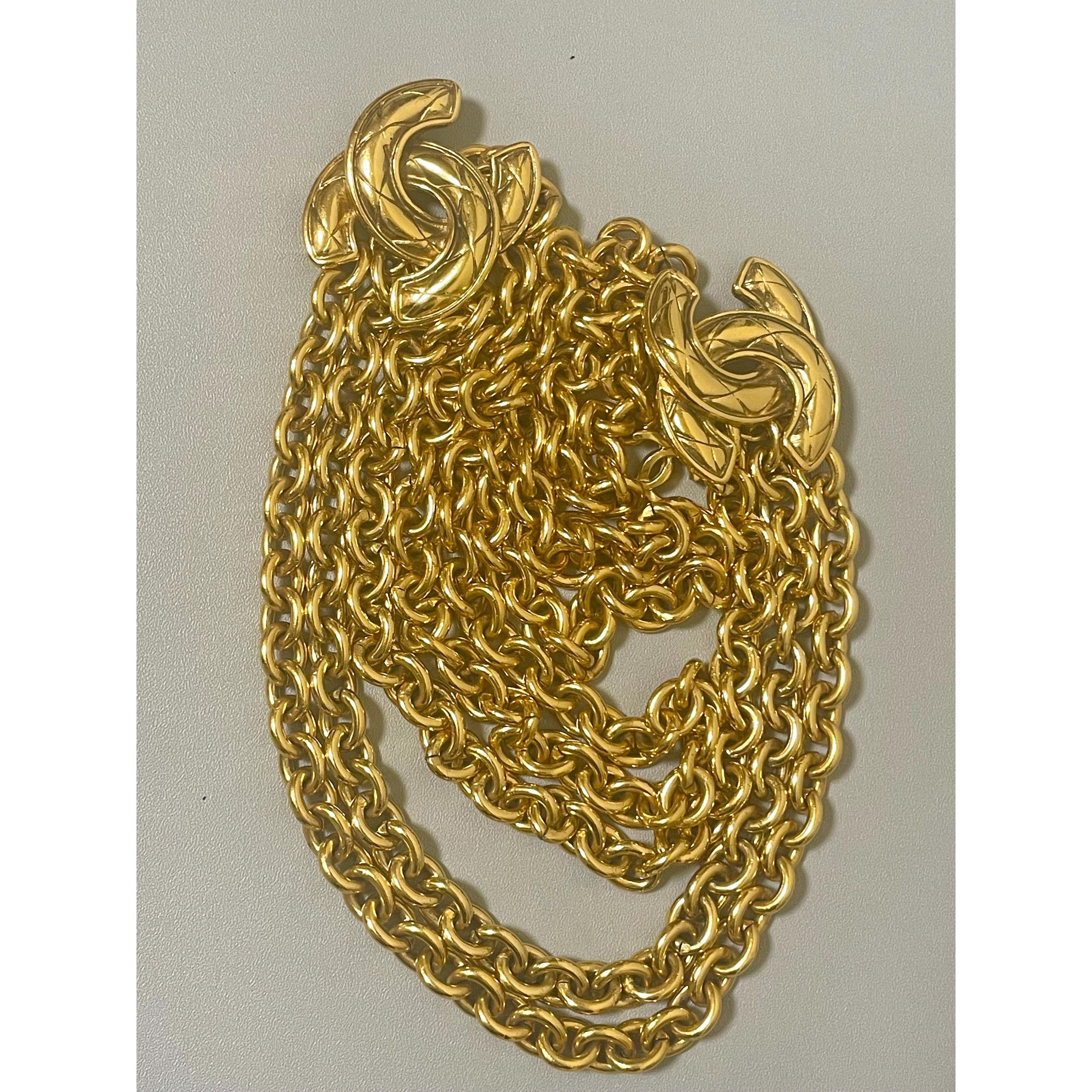 Chanel Vintage CHANEL chain belt with triple layer , cc marks Size ONE SIZE - 3 Thumbnail
