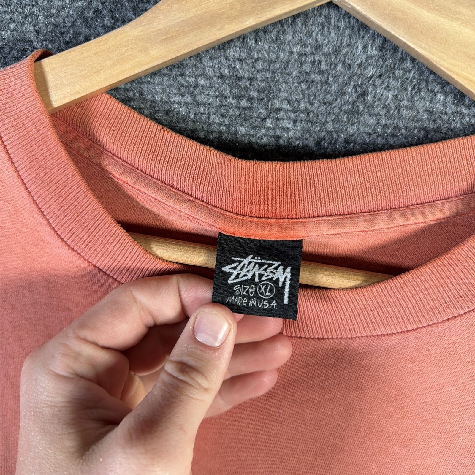 Stussy Vintage Stussy Shirt XL Orange 90s Skate Surf Wings Skull Size US XL / EU 56 / 4 - 7 Thumbnail