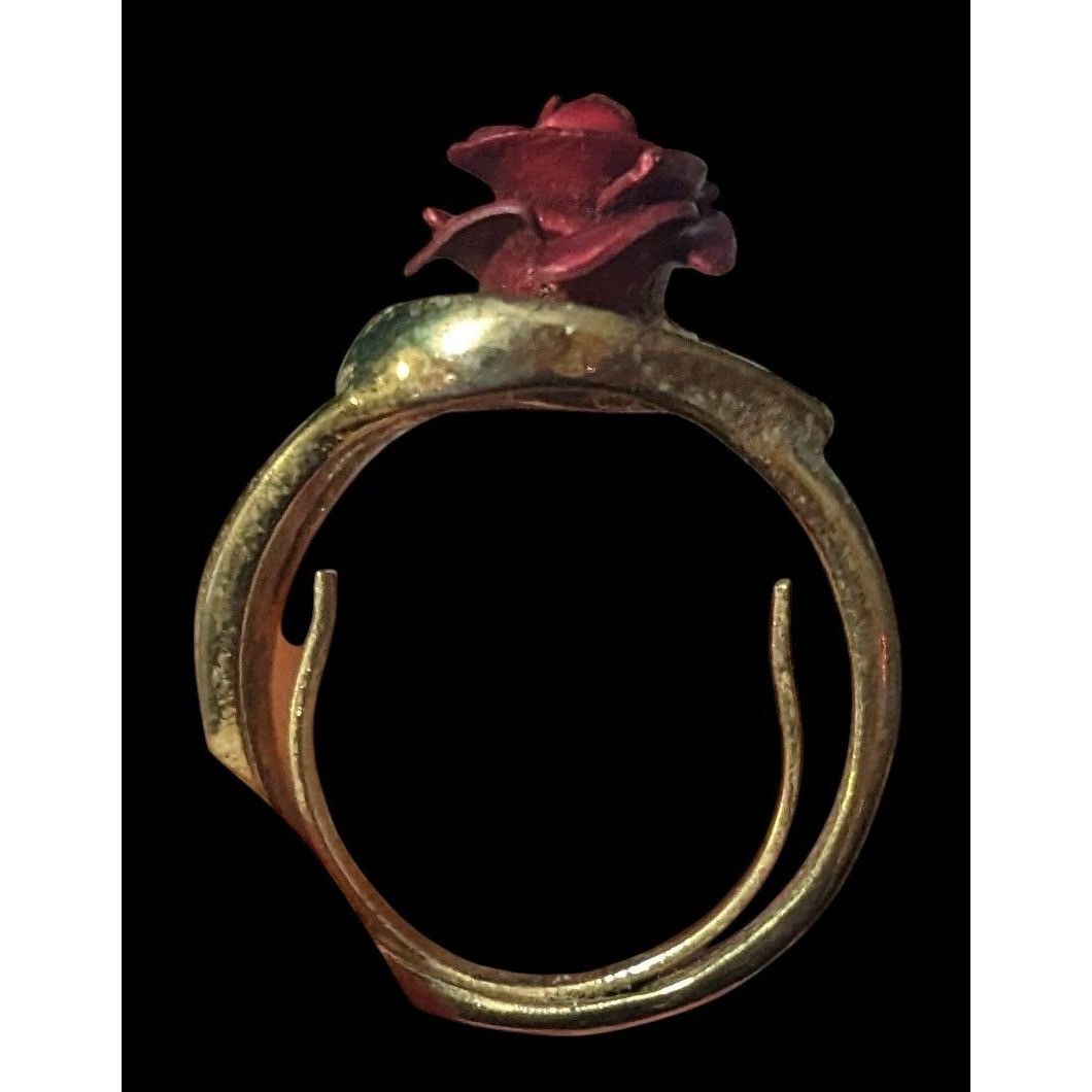 Other Vintage Open Heart Red Rose Gold Tone Fashion Ring Size 6 Size ONE SIZE - 7 Thumbnail