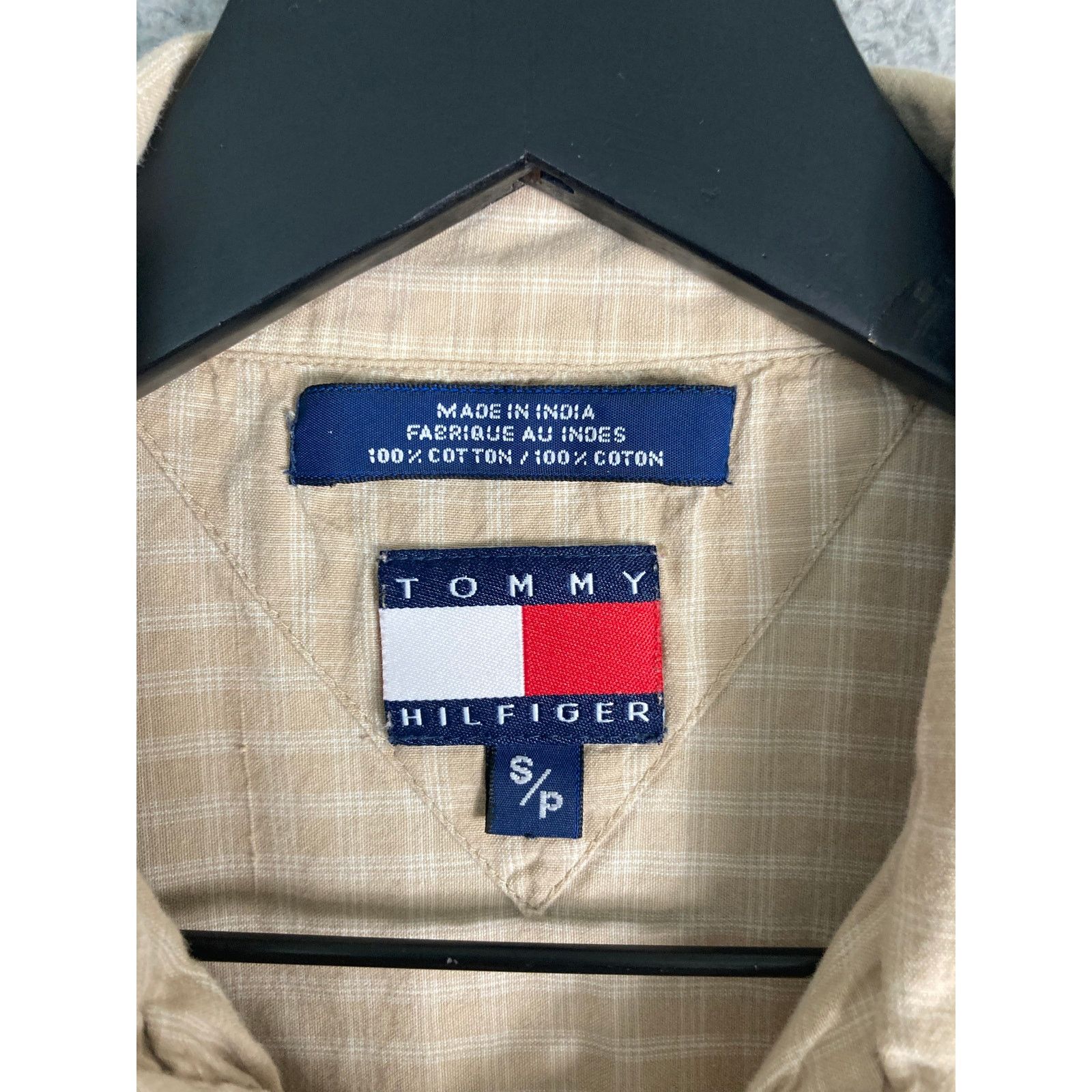 Tommy Hilfiger Tommy Hilfiger Men's S Beige Check Short Sleeve Shirt Size US S / EU 44-46 / 1 - 2 Thumbnail