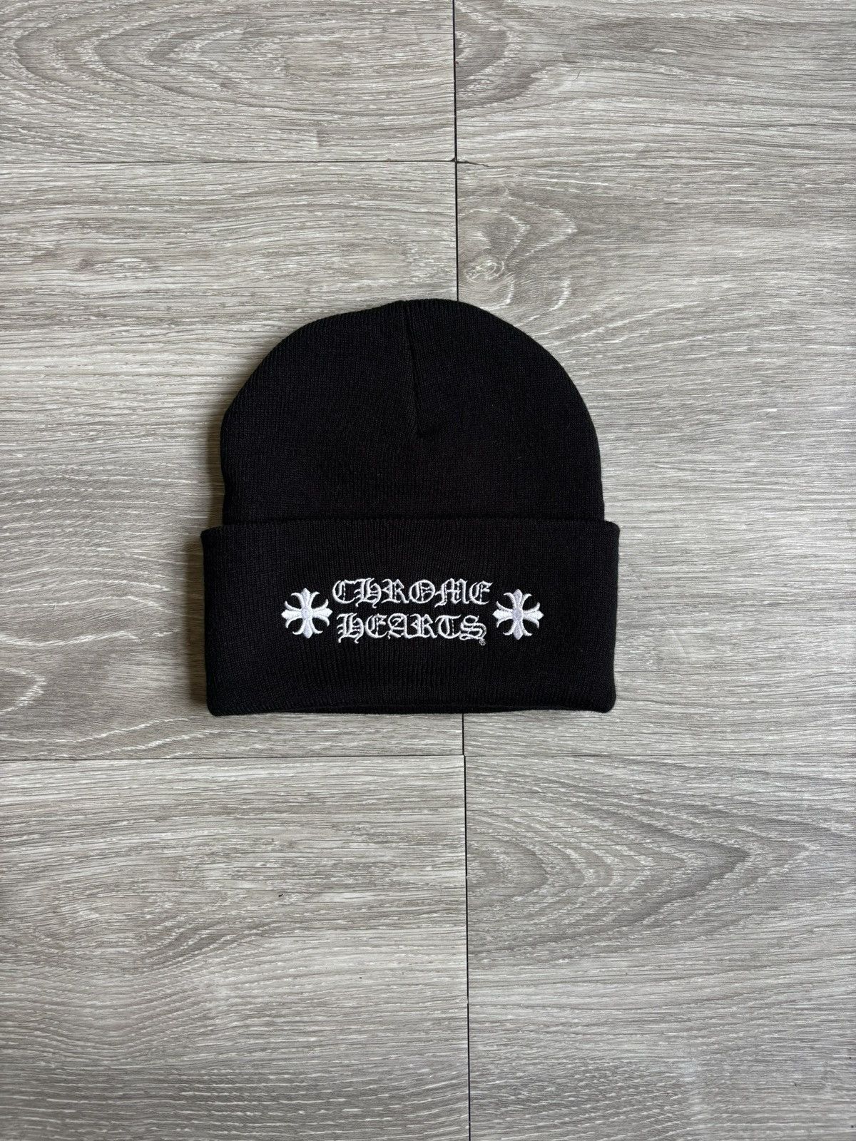 Chrome Hearts Chrome Hearts Black Logo Beanie Size ONE SIZE - 1 Thumbnail