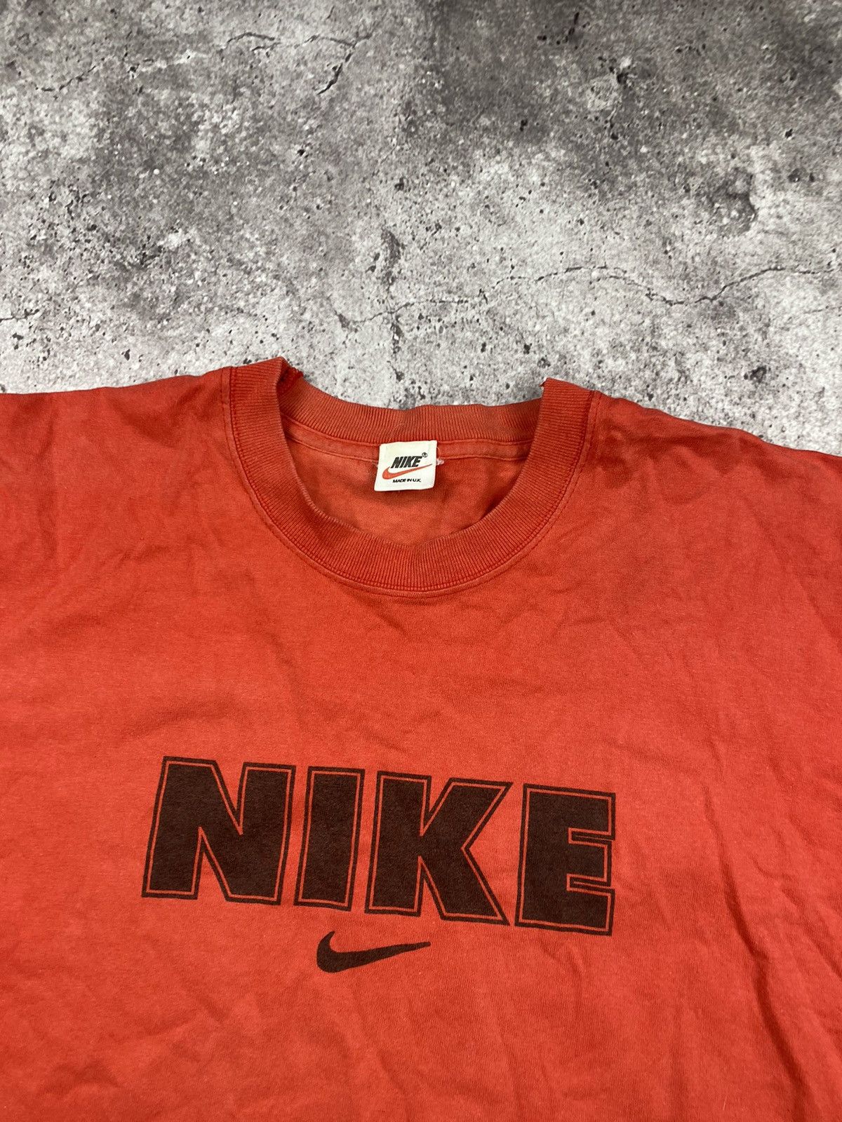 Nike × Vintage 🍊Nike Vintage Big Logo Central Swoosh Orange t-shirt jersey Size US L / EU 52-54 / 3 - 2 Thumbnail