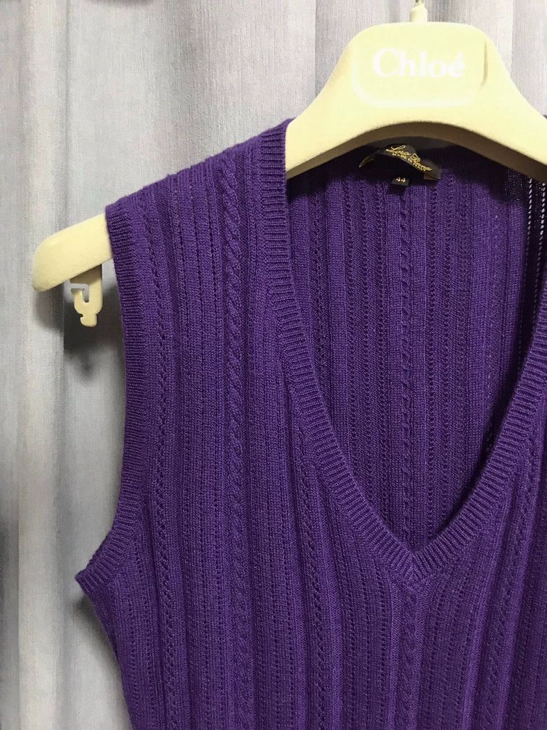 Loro Piana Loro piana Crochet vertical striped cashmere vest 2506-Next Size M / US 6-8 / IT 42-44 - 2 Thumbnail