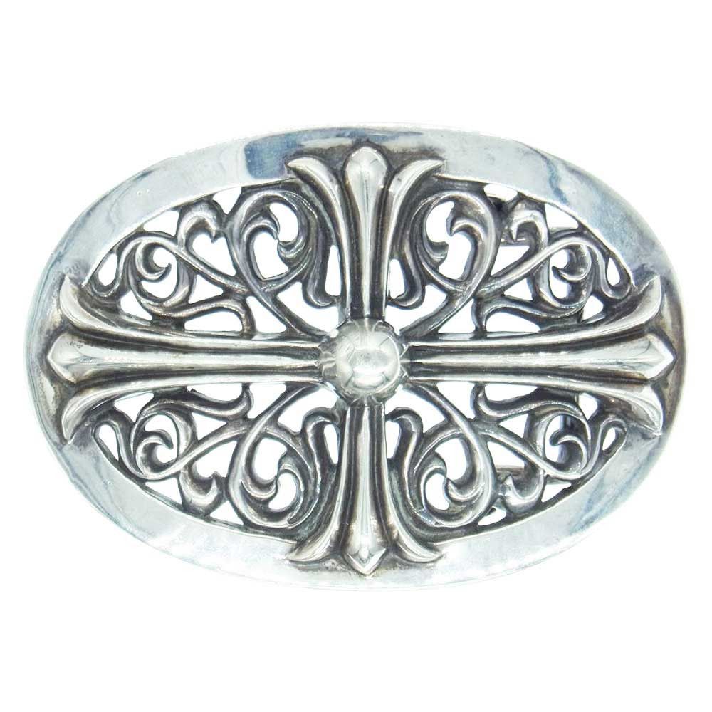 image of Chrome Hearts Lg Oval Cross Buckle in Silver, Men's