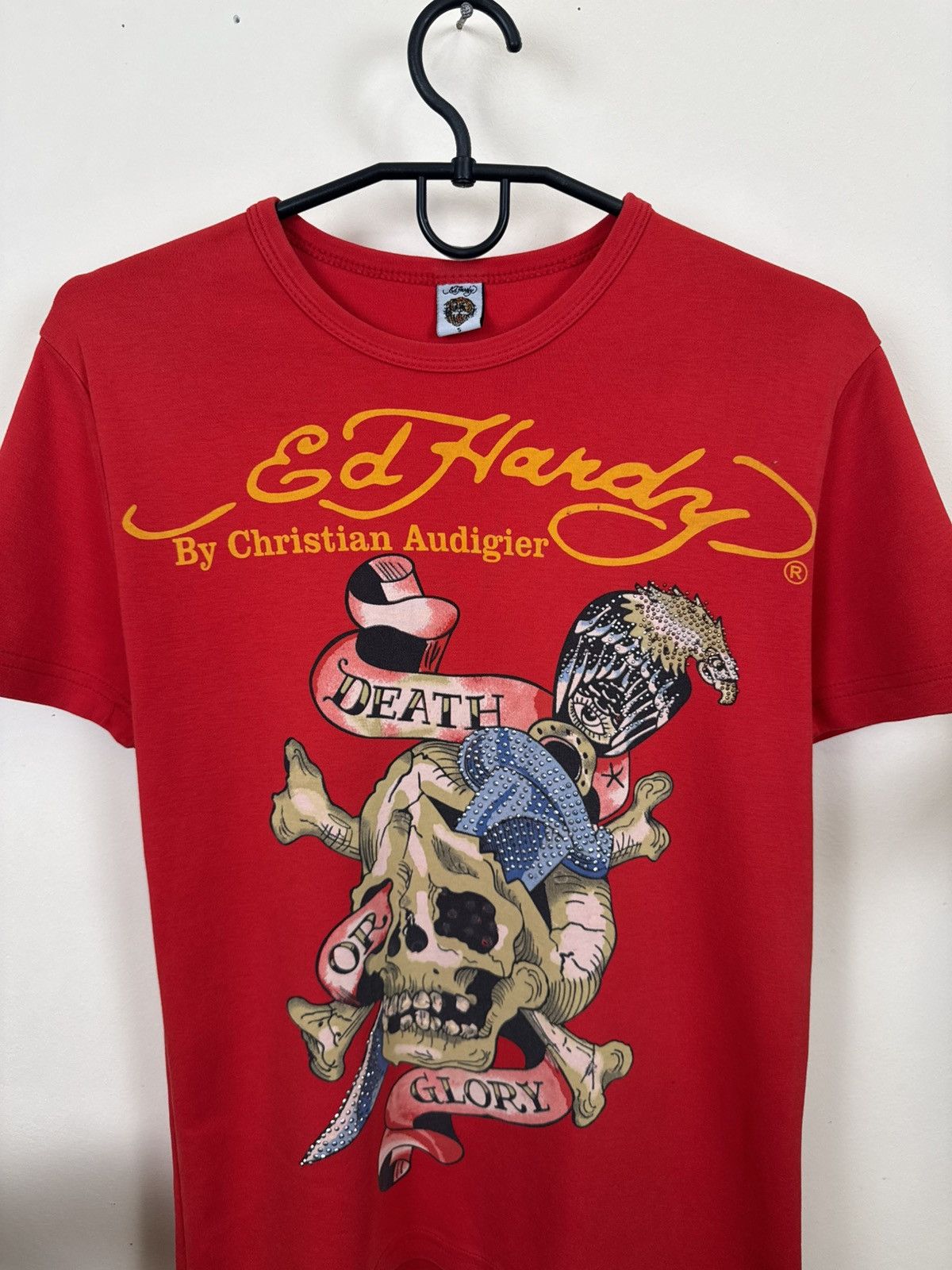 Ed Hardy Vintage Ed Hardy T shirt Women Skull Red Sz S Streetwear Y2K Size S / US 4 / IT 40 - 9 Thumbnail
