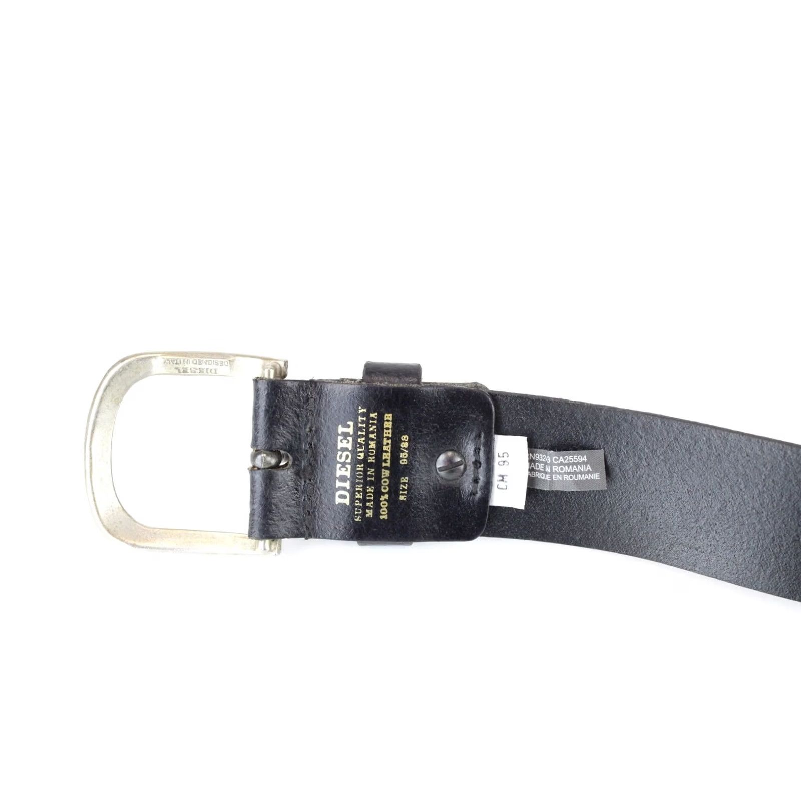 Diesel Diesel B-Thre Belt Men's 95 CM Cow Leather Silver Buckle Black Size ONE SIZE - 6 Thumbnail