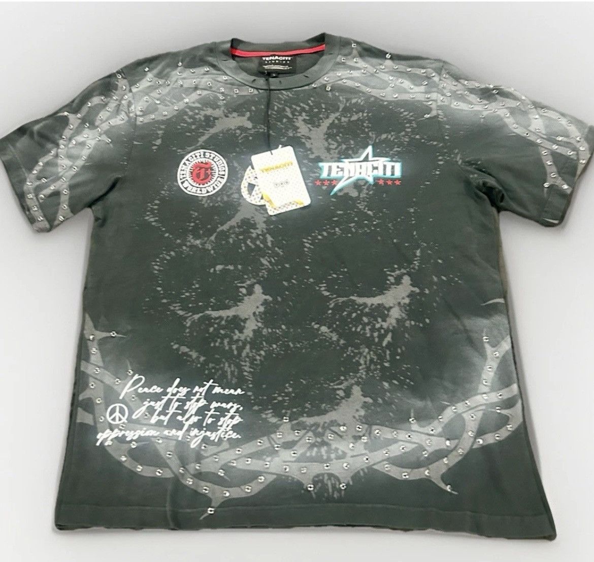 Other Tenaciti Studios Skull Graphic Studded T-Shirt Grey Size L Size US L / EU 52-54 / 3 - 1 Thumbnail