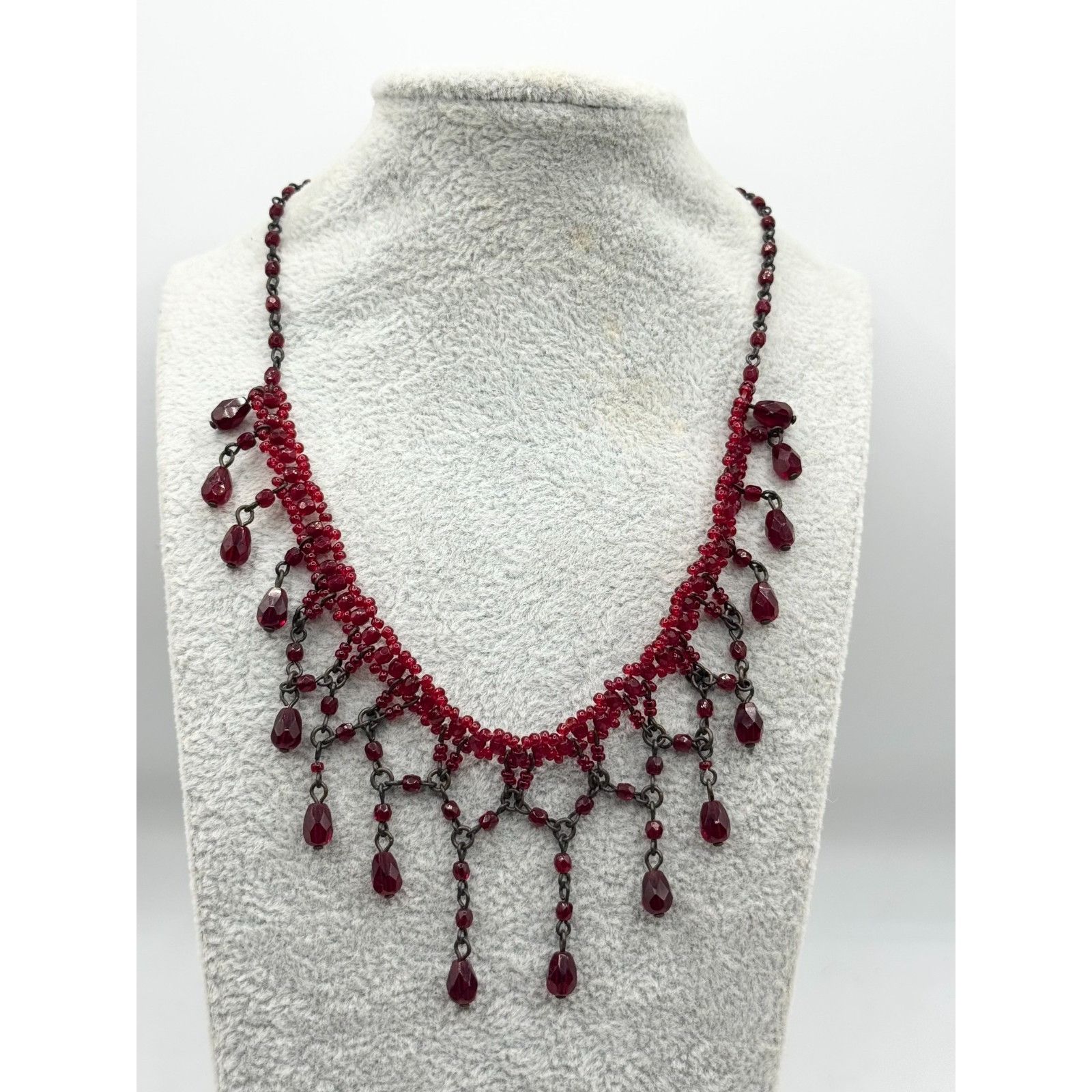 Other Vintage red crystal collar choker necklace Size ONE SIZE - 4 Thumbnail