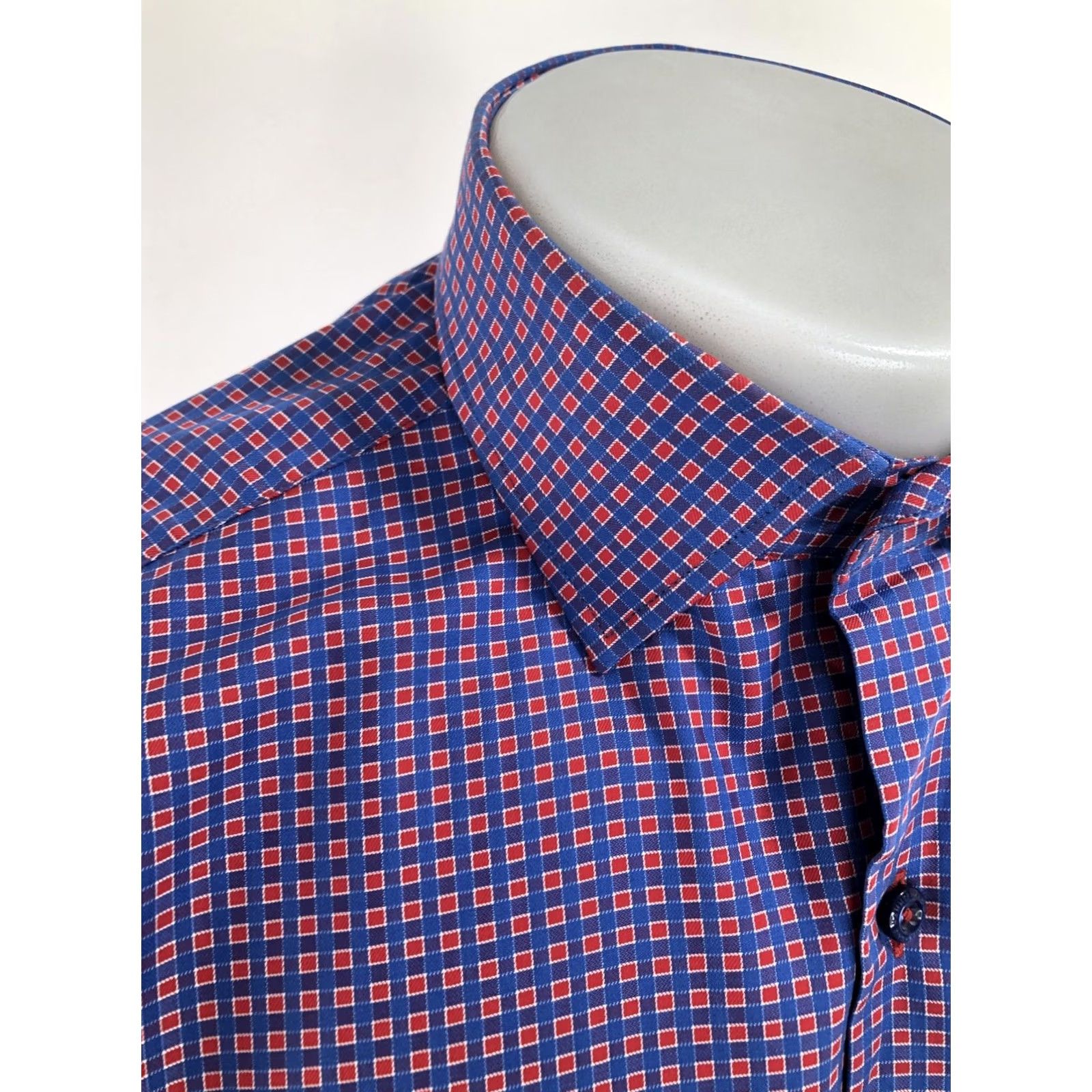 Vintage Hammer Made Plaid Check Shirt - Mens M Long Sleeve Button-Up Blue / Red / White EXCELLENT Size US M / EU 48-50 / 2 - 2 Thumbnail