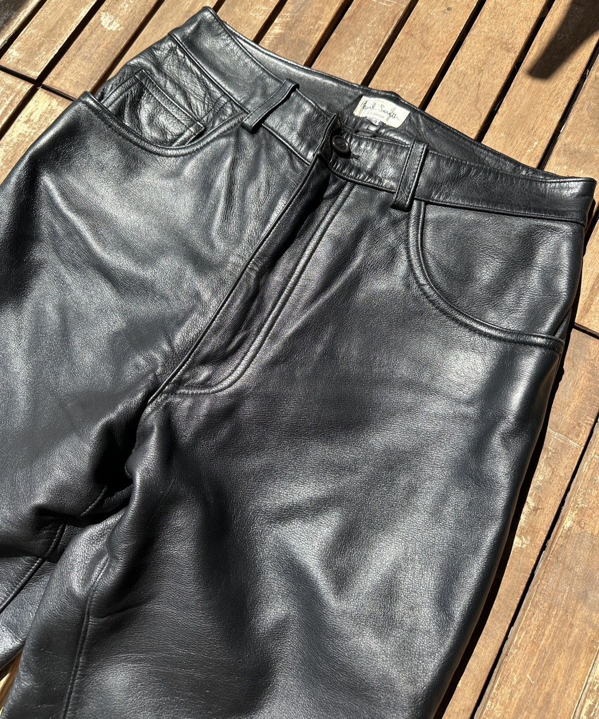 Paul Smith Paul Smith London Leather Pants (Black) – Size 29 Size US 29 - 2 Thumbnail