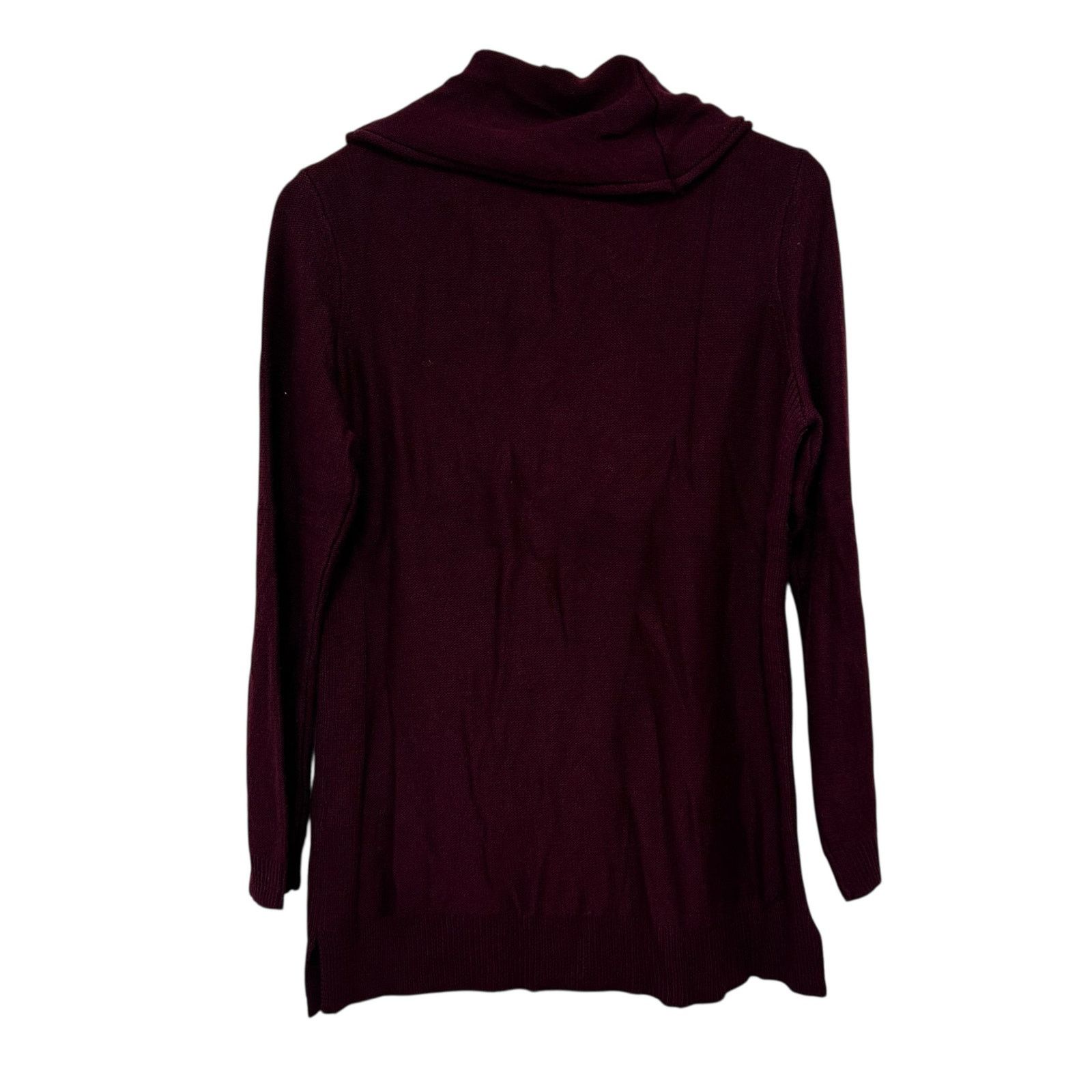 Chicos Chicos Maroon Cashmere Blend Knit Cowl Neck Sweater Sz M Size M / US 6-8 / IT 42-44 - 4 Thumbnail