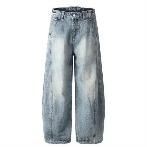 Jean Retro loose wide-leg punk split stitching scimitar jeans Size US 34 / EU 50 - 1 Thumbnail