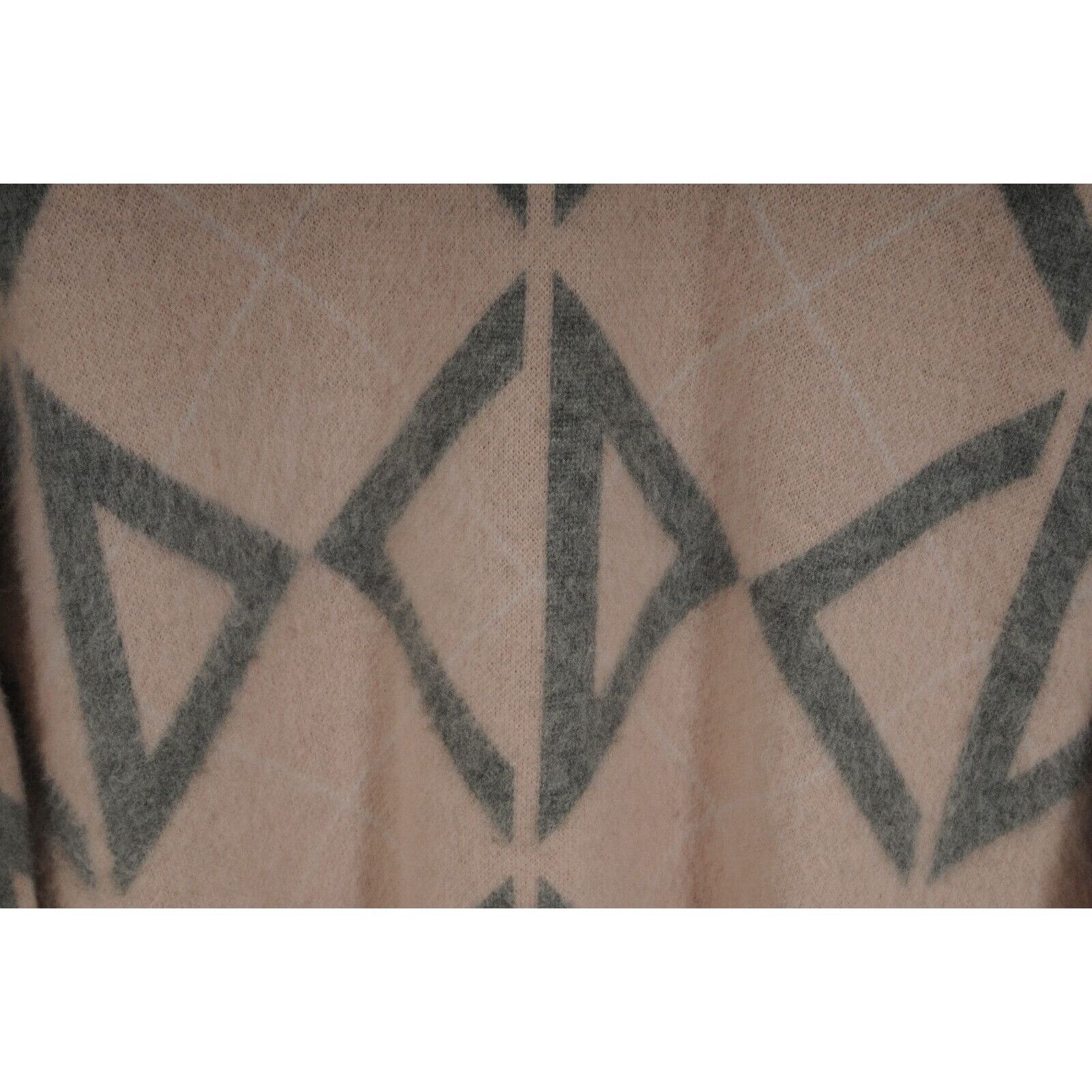 Dior Diamond Pattern V Neck Sweater Pink Gray Cashmere Size US M / EU 48-50 / 2 - 6 Thumbnail