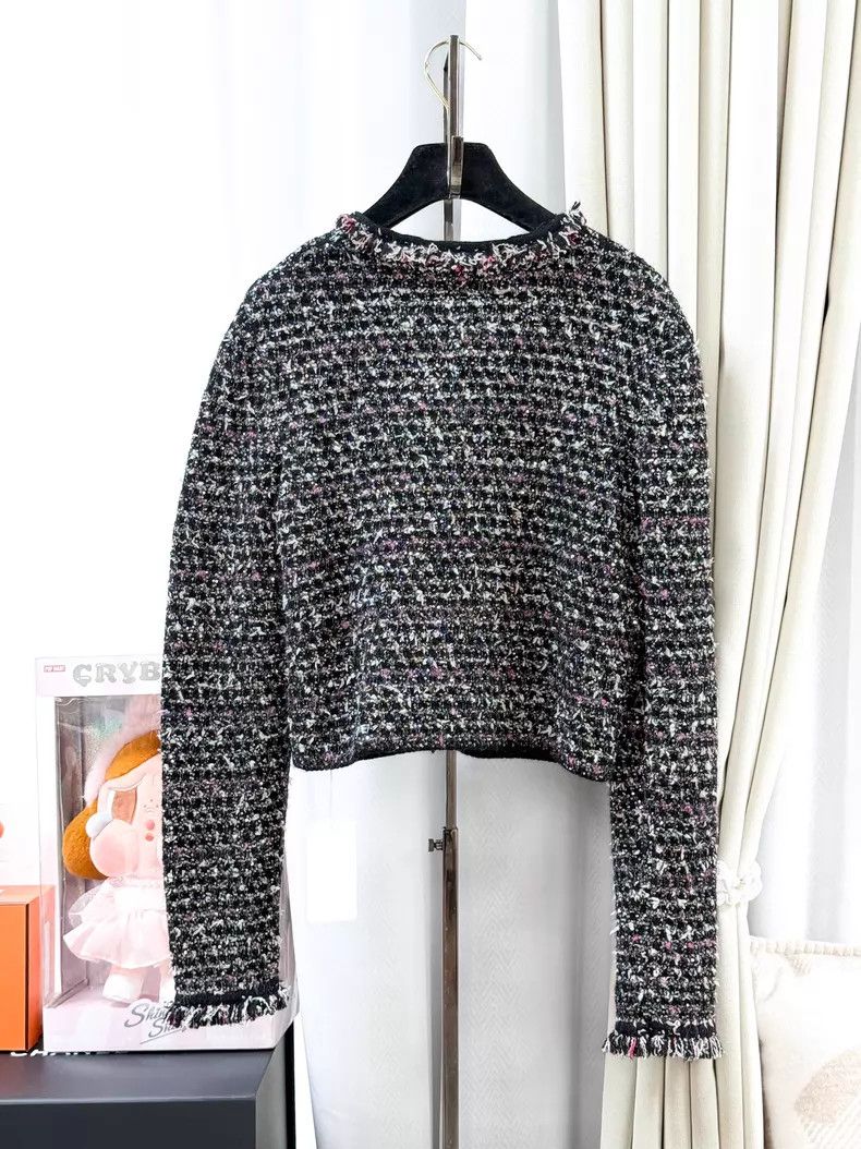 Chanel Chanel 24B black diamond buckle sequin woven tweed long-sl Size XS / US 0-2 / IT 36-38 - 3 Thumbnail