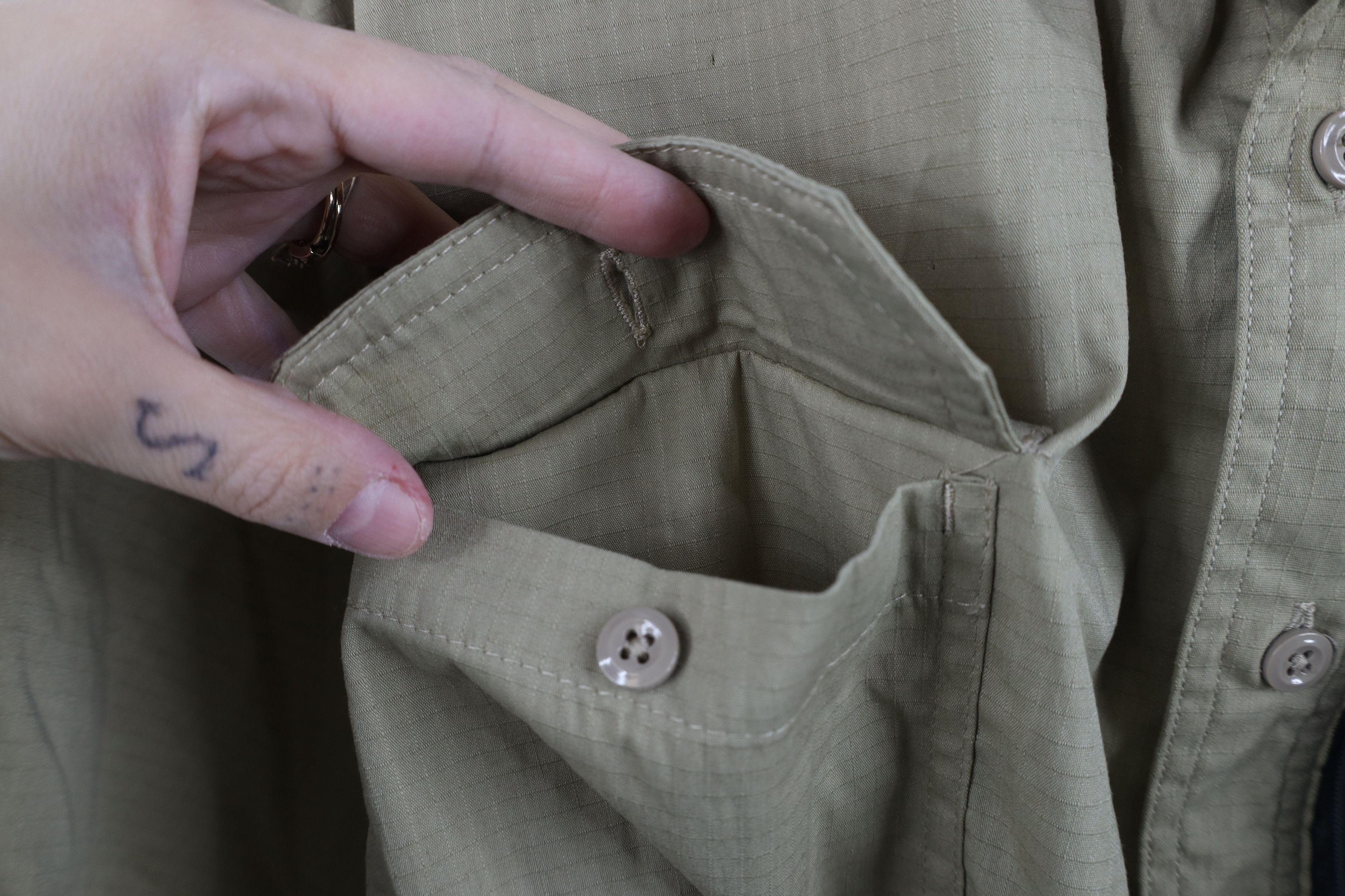 Carhartt Vintage Y2K Carhartt Ripstop Short Sleeve Button Shirt Beige Size US XXL / EU 58 / 5 - 7 Thumbnail