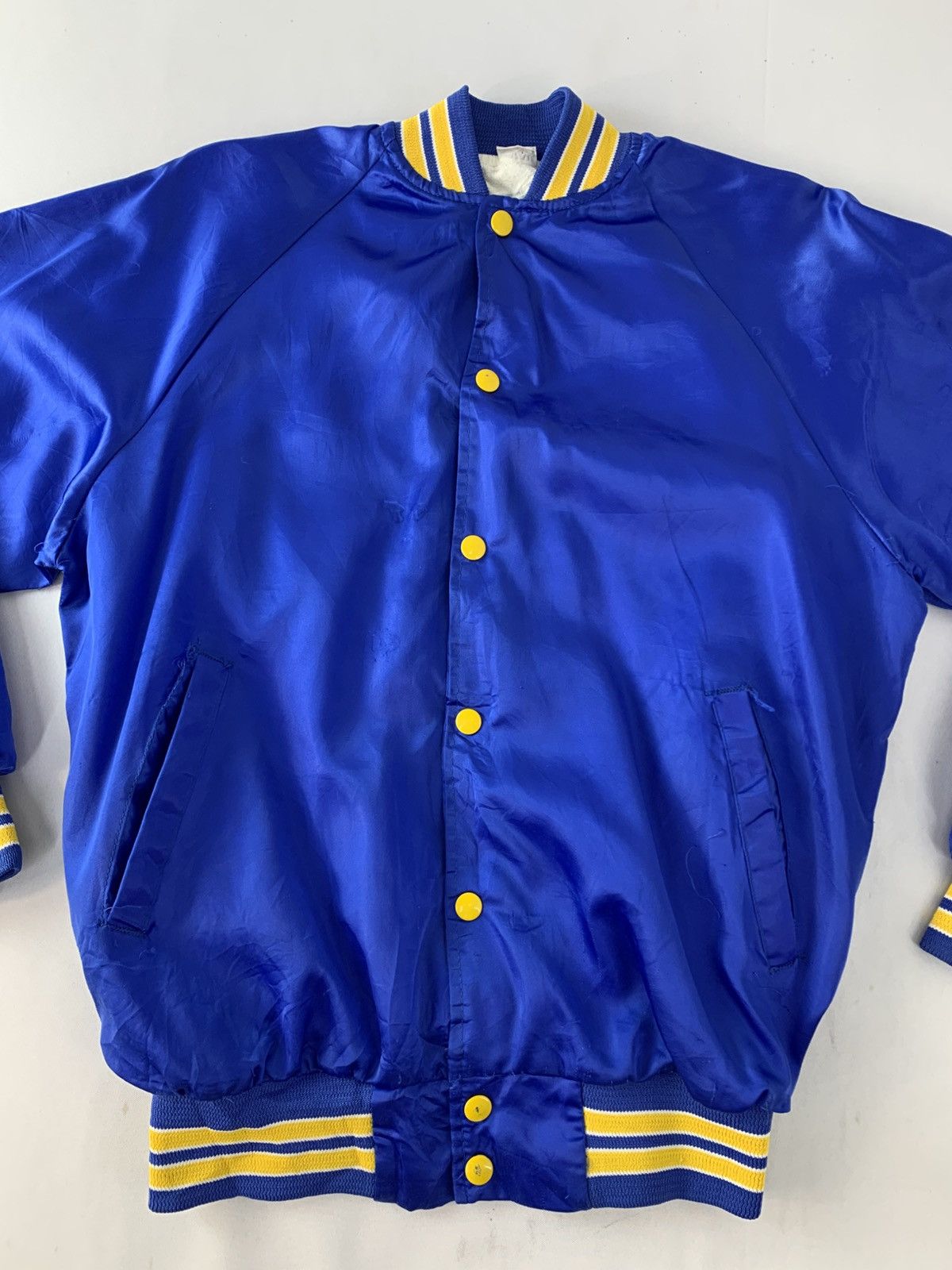 Other 90s Castle Knight Blue Satin Bomber Varsity Jacke Size US M / EU 48-50 / 2 - 3 Thumbnail