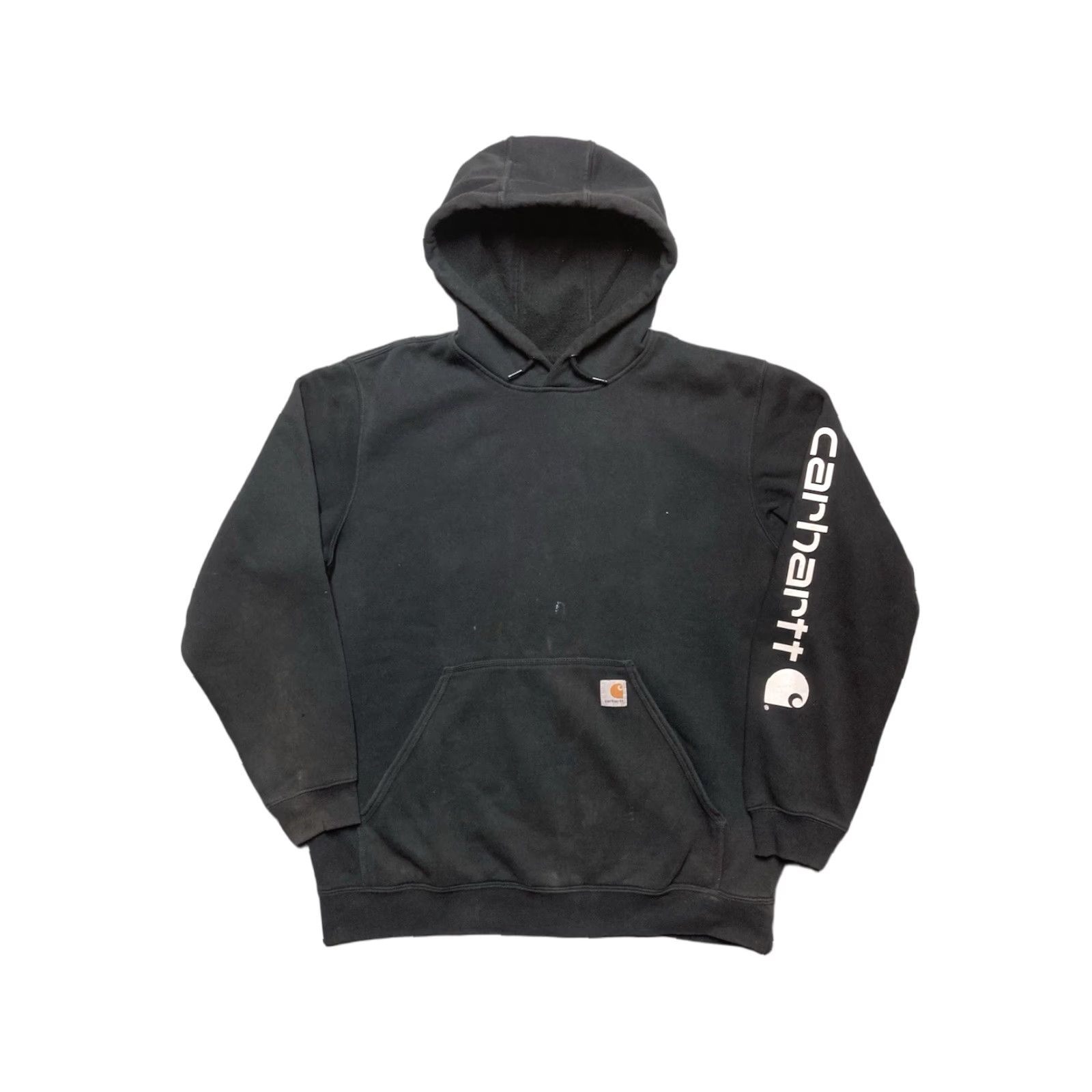 Carhartt Carhartt Hoodie Sweatshirt K288 Black Distressed Faded Loose Fit Large Mens Size US L / EU 52-54 / 3 - 1 Thumbnail