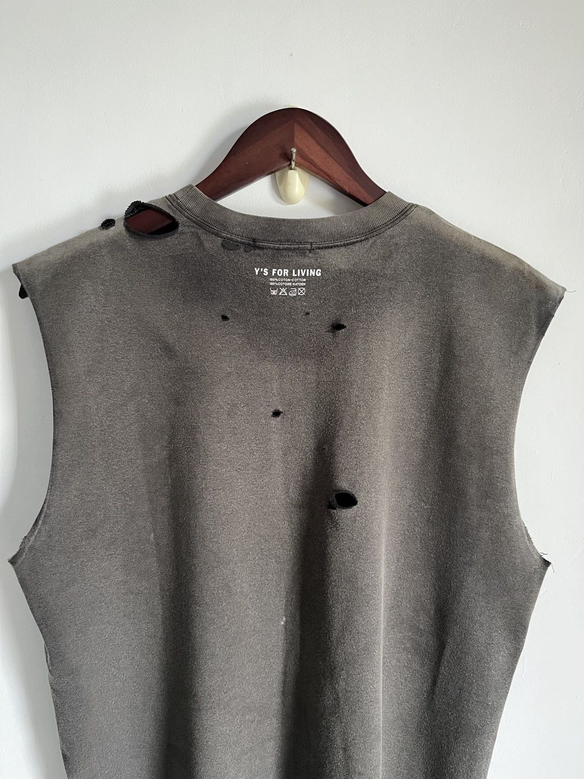 Y's × Yohji Yamamoto Thrashed Sun Faded Tank Top Size US M / EU 48-50 / 2 - 5 Thumbnail